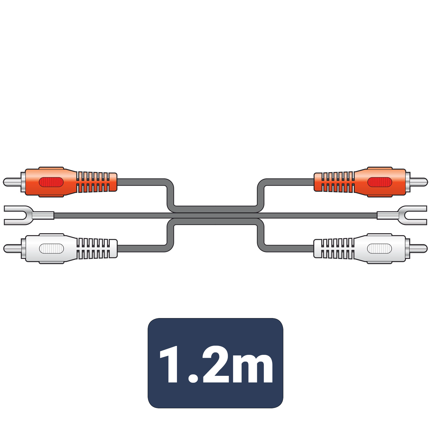 AV:LINK Twin RCA to Twin RCA Cable with Ground Wire 1.2m (109543)