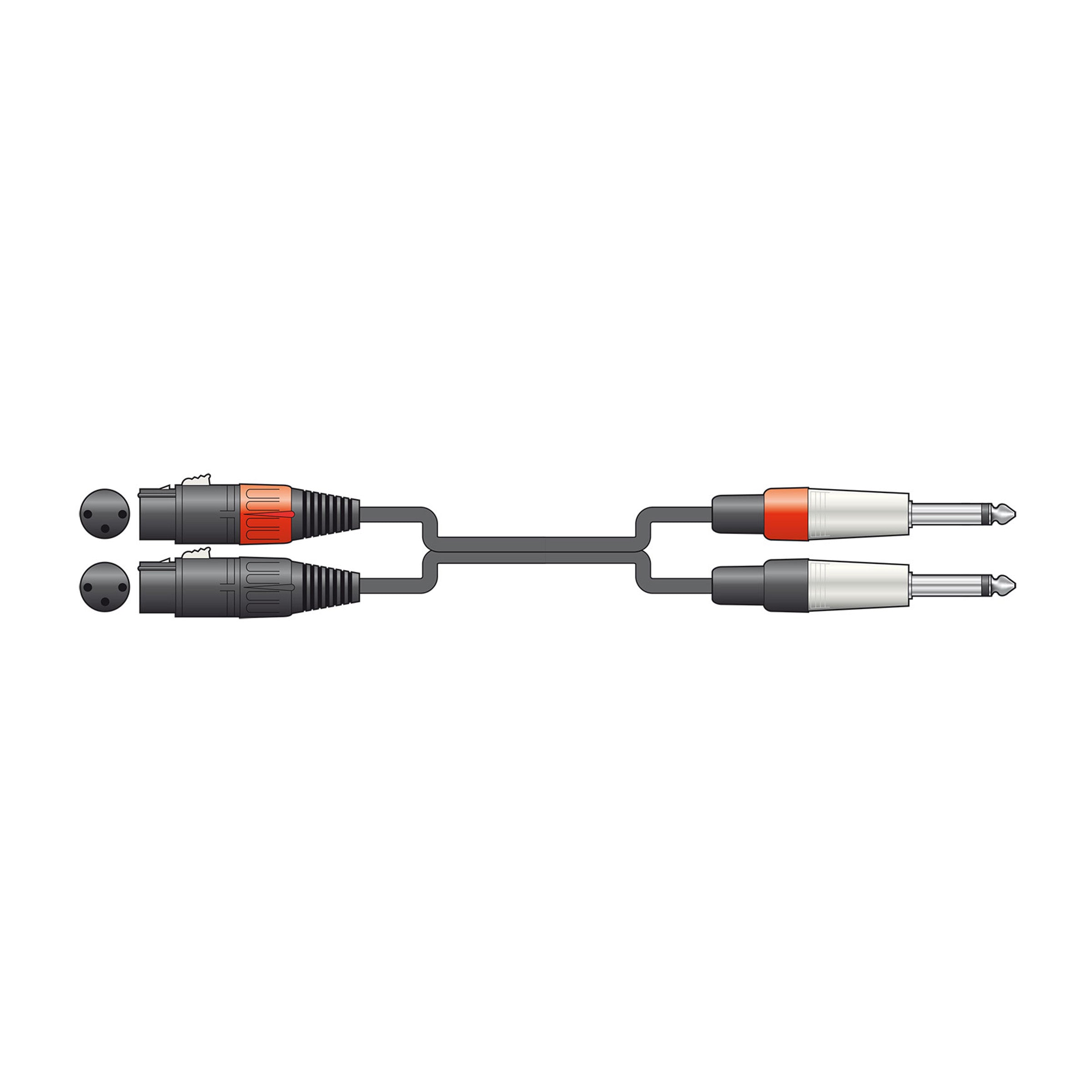 Citronic 2 x XLR Female to 2 x 6.33mm Mono Jack 6m (190041)