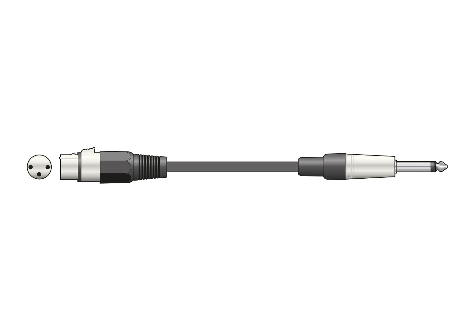 QTX 190085 1.5M Xlr To 6.3Mm Jack Microphone Cable
