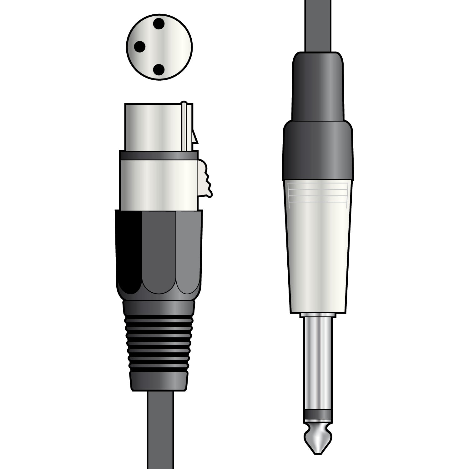 QTX 190085 1.5M Xlr To 6.3Mm Jack Microphone Cable
