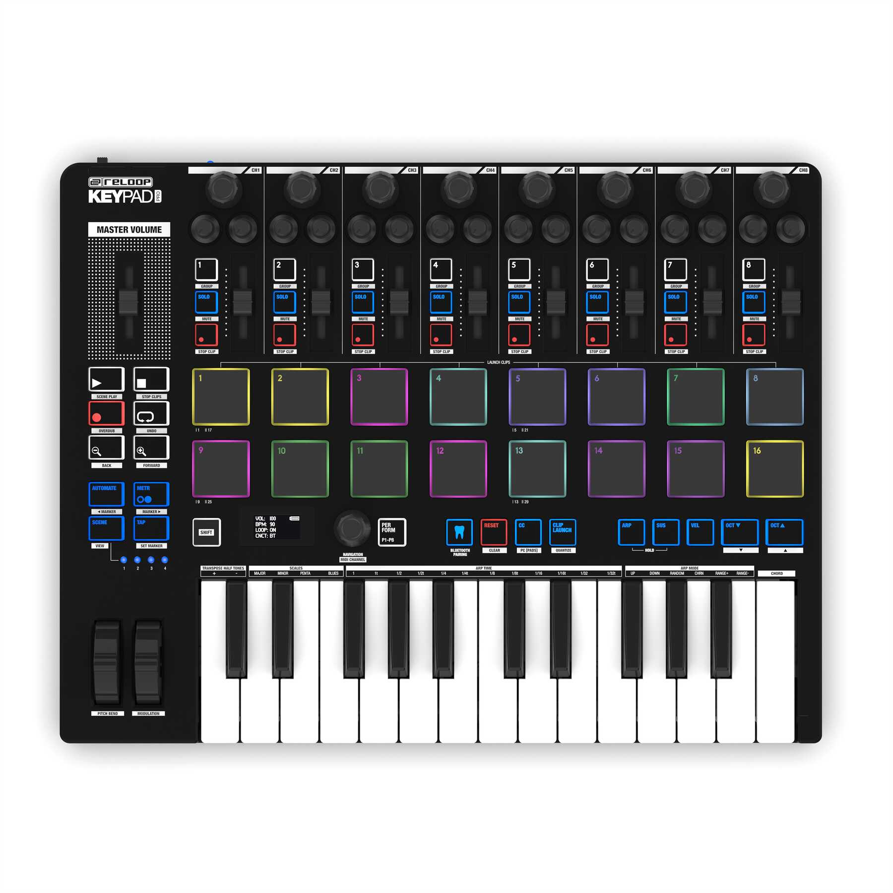 Reloop Keypad Pro DAW Controller with Wireless MIDI