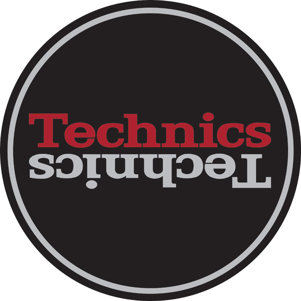 Magma 60657 Technics Slipmat Duplex 2: Silver/Red (Pair) Mirror on Black