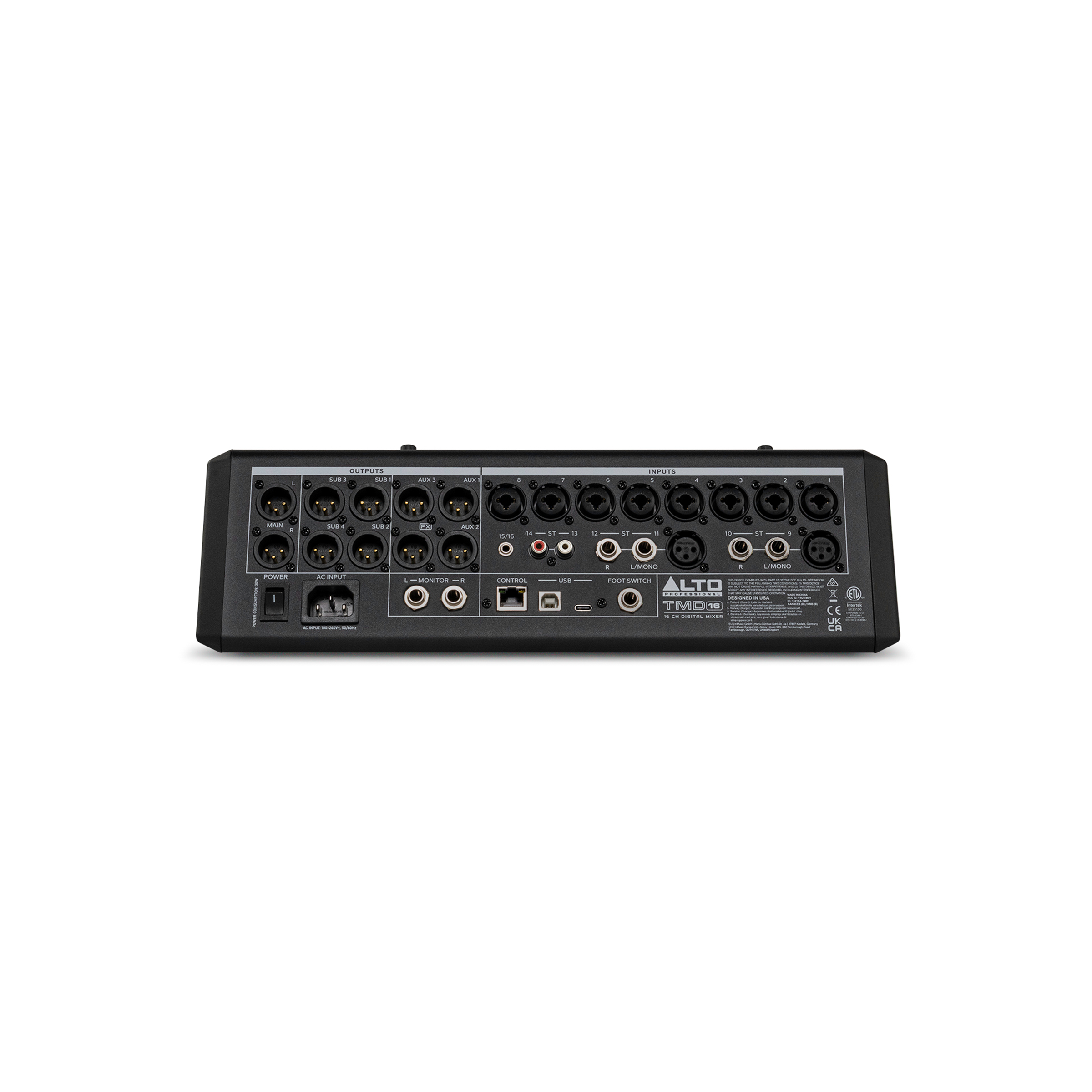 Alto Professional TMD16 16-Channel Digital Mixer with Bluetooth and USB