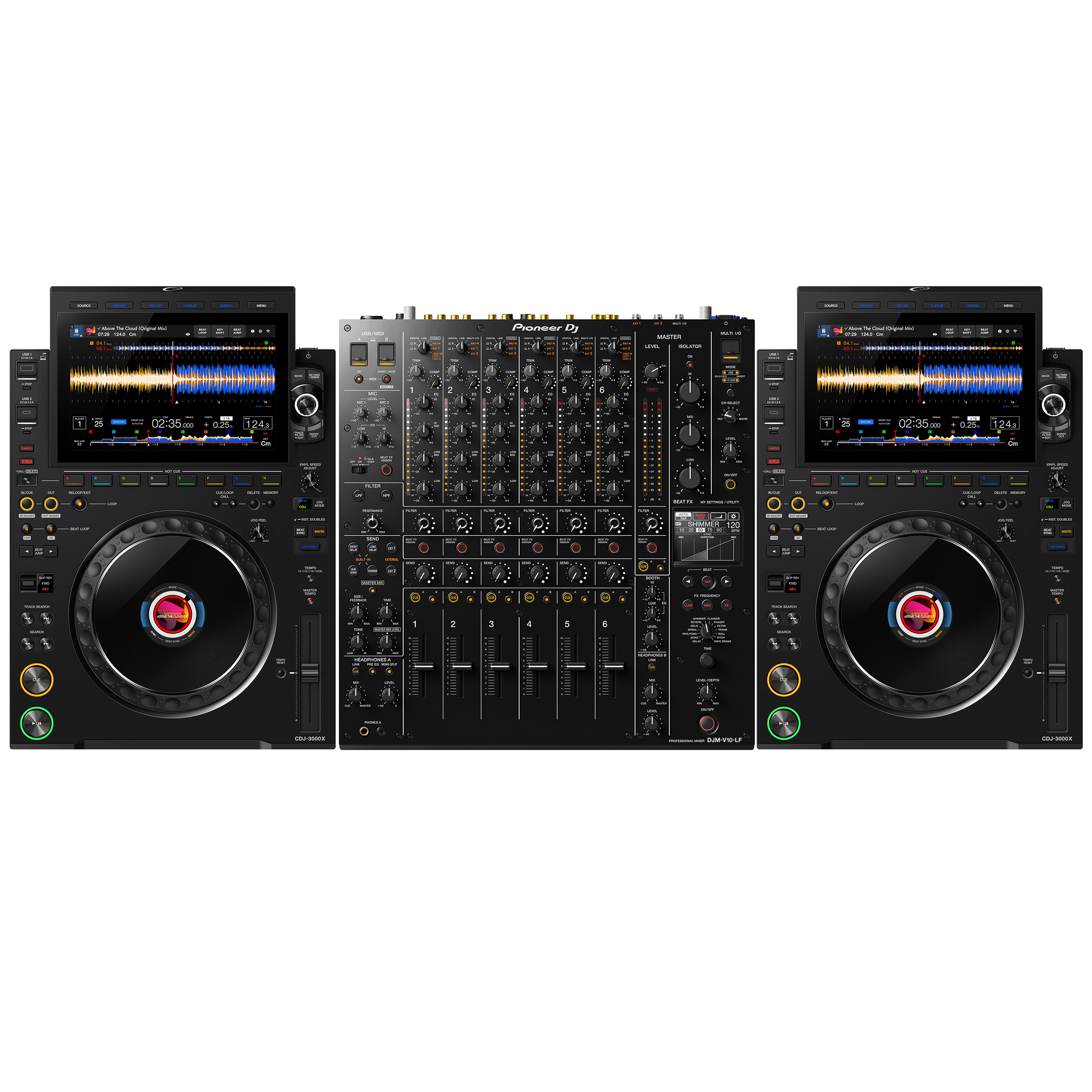 AlphaTheta 2 x CDJ-3000X + DJM-V10-LF Bundle
