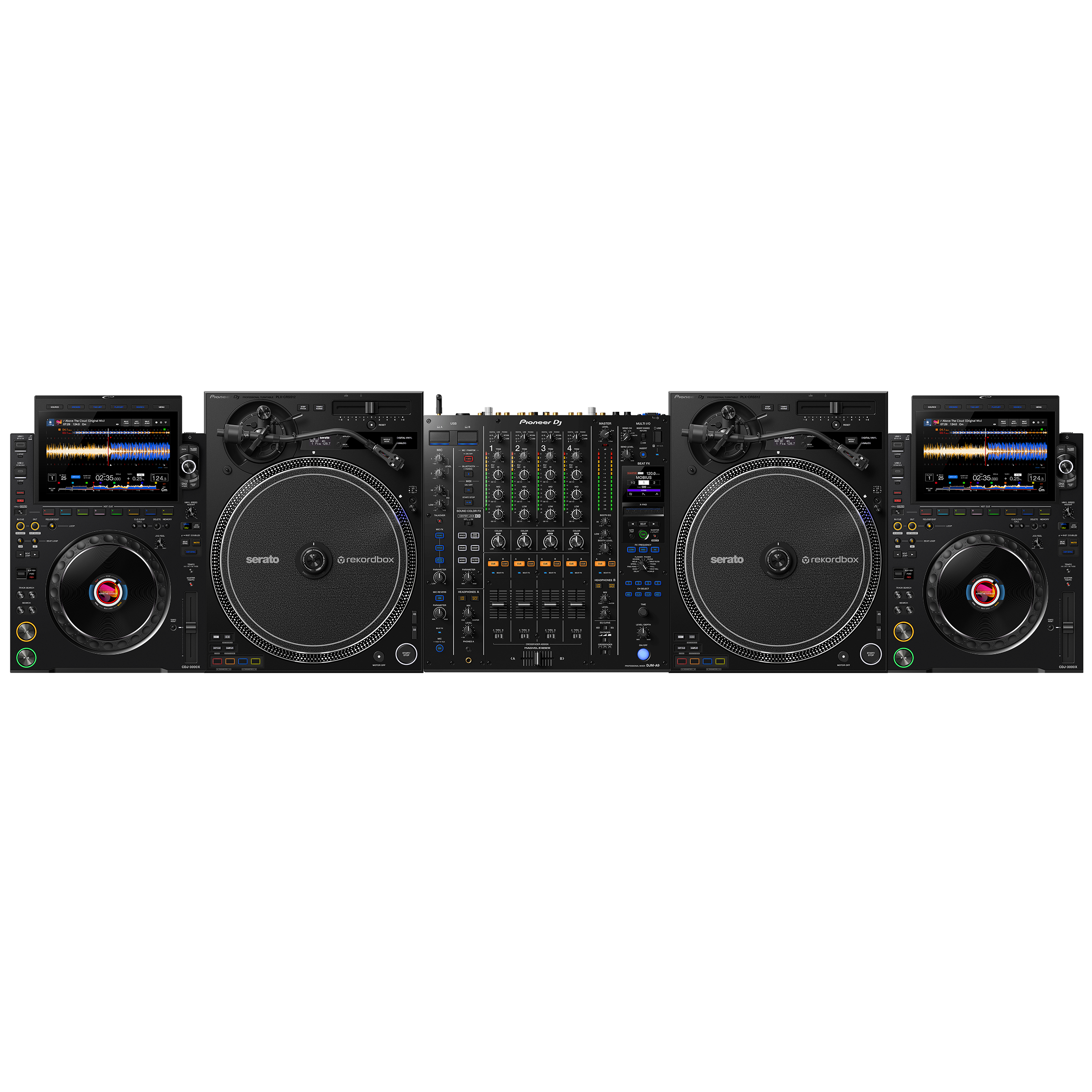 AlphaTheta 2 x CDJ-3000X + 2 x PLX-CRSS12 + DJM-A9 Bundle