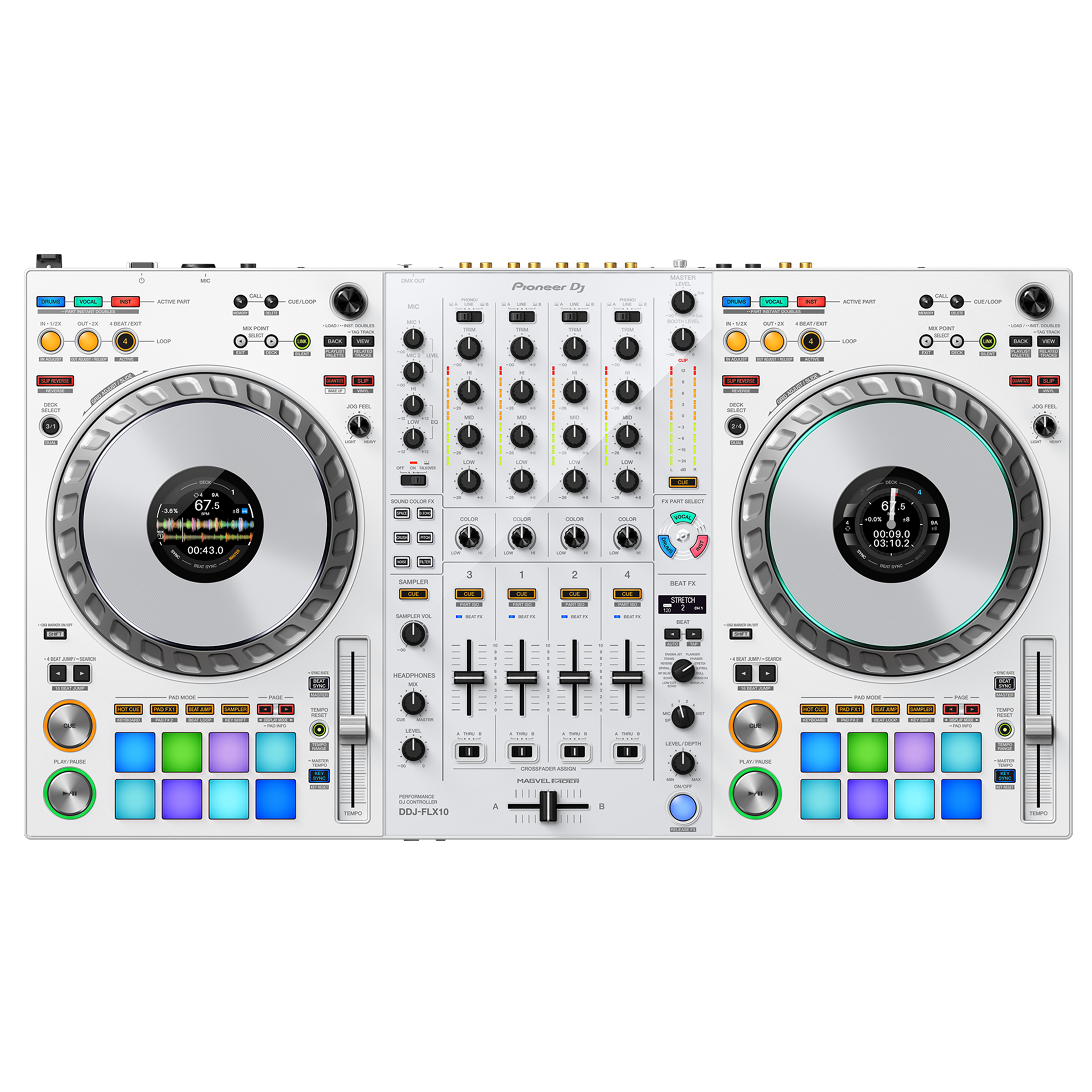 Pioneer DJ DDJ-FLX10 コントローラー Pioneer DJ DDJ-FLX10-W 4-Channel DJ Controller - White