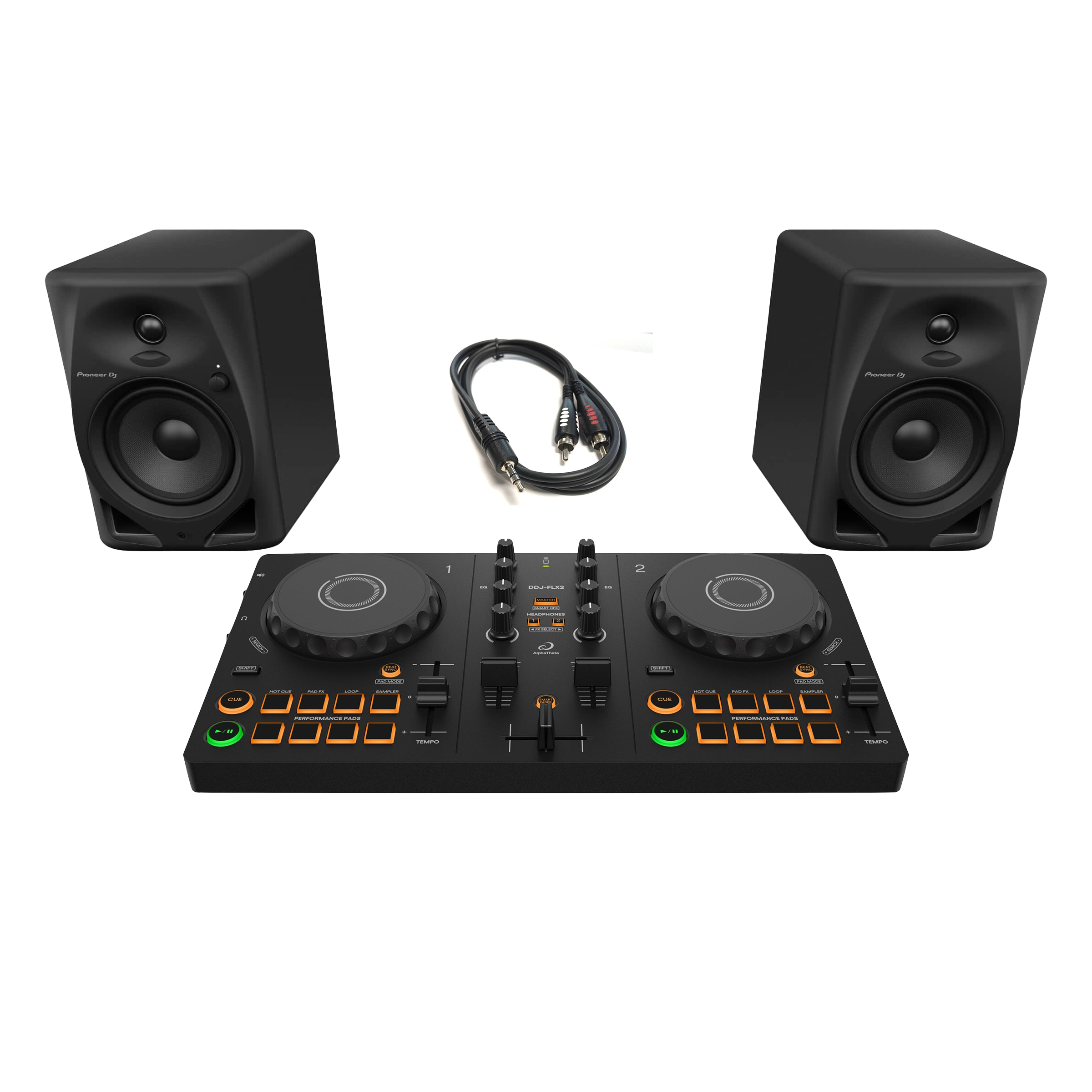 AlphaTheta DDJ-FLX2 + DM50D Bundle