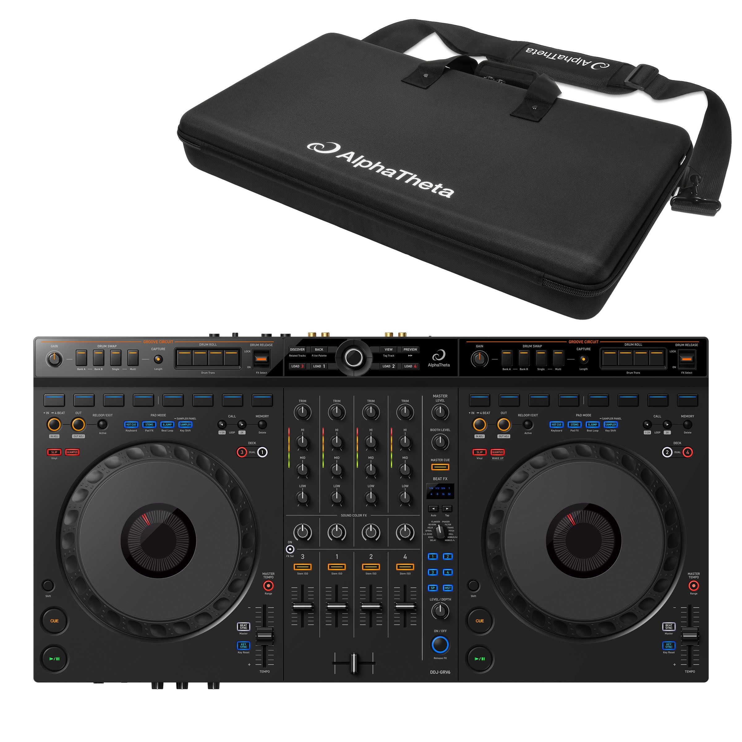 AlphaTheta DDJ-GRV6 + DJC-GRV6 BAG Bundle