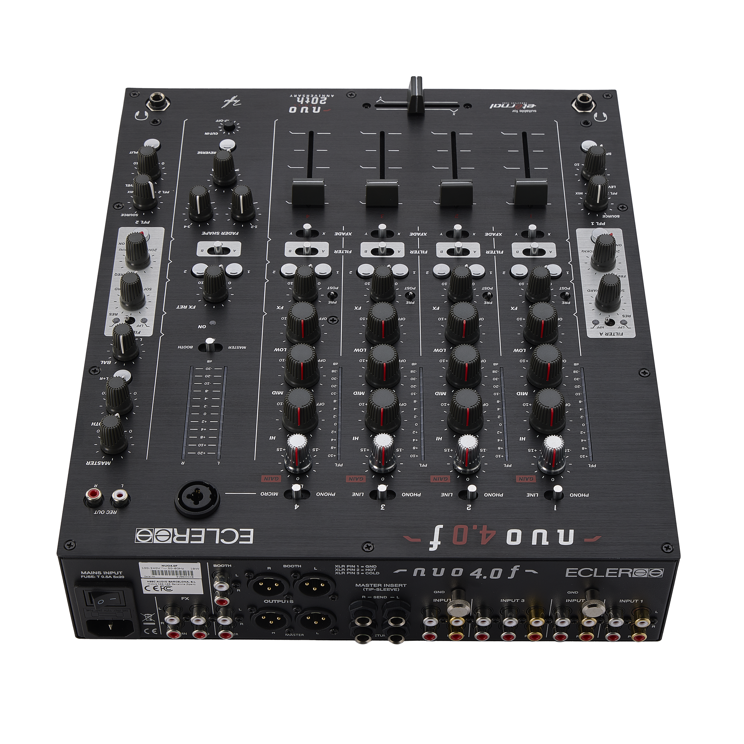 Ecler NUO 4.0F 4-Channel Analog Mixer - Black