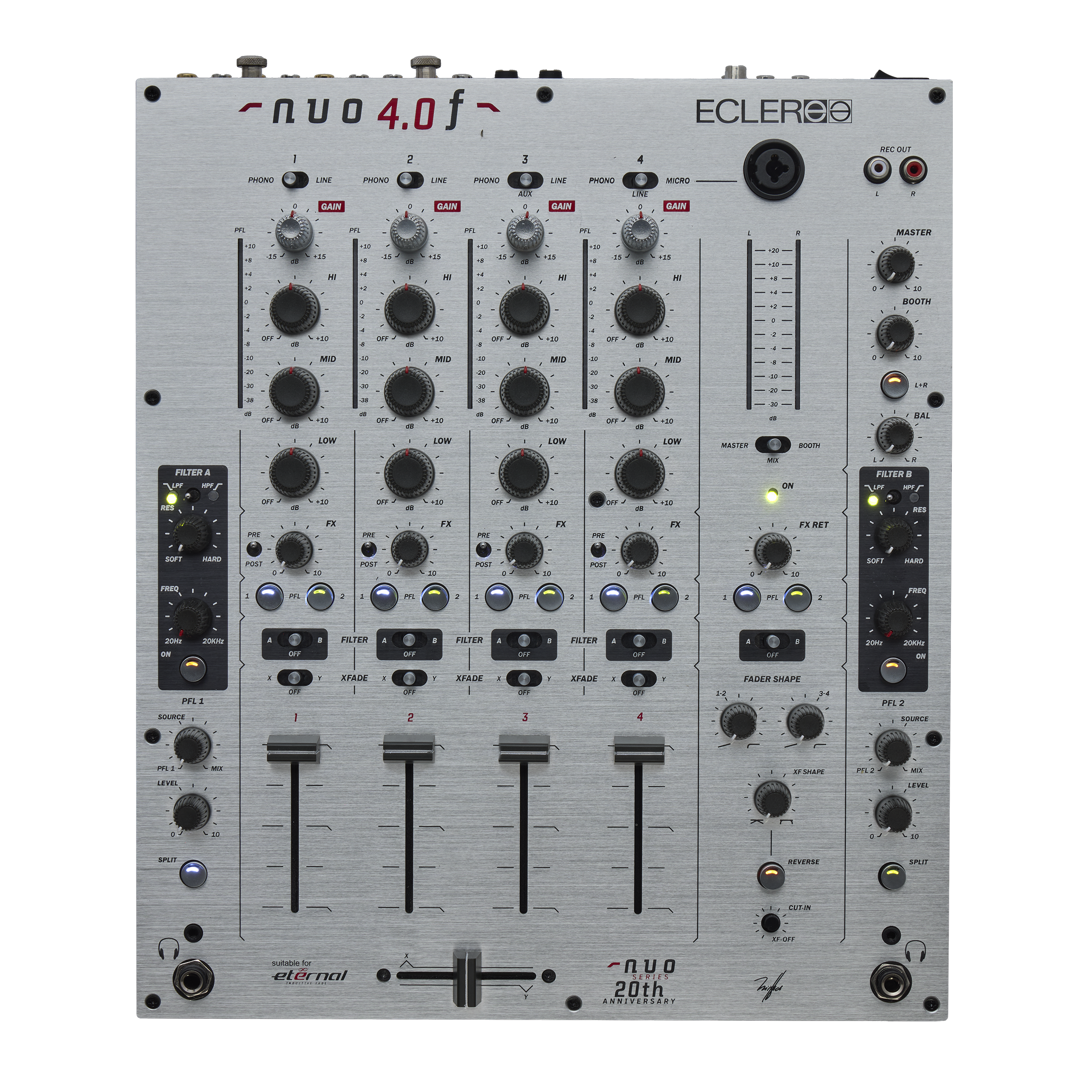 Ecler NUO 4.0F 4-Channel Analog Mixer - Silver