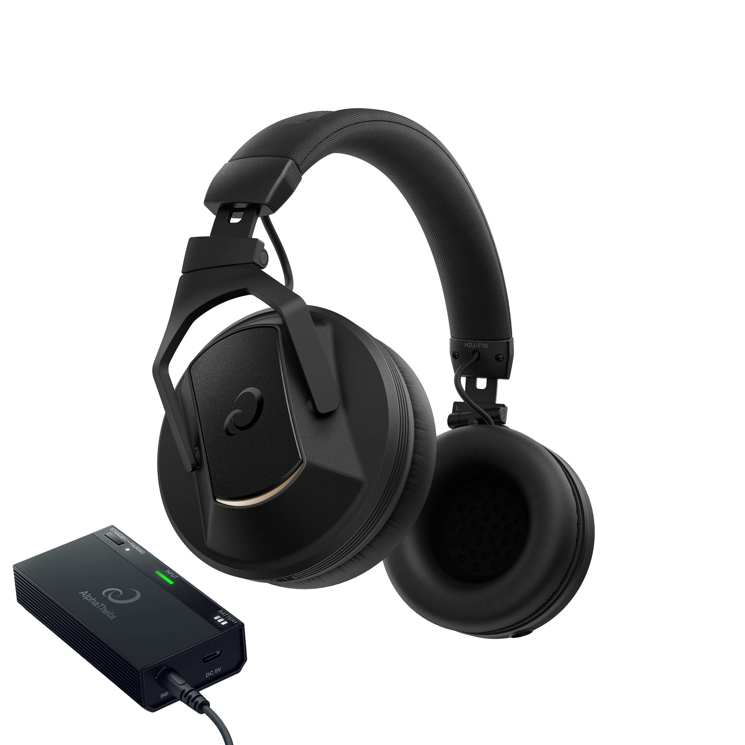 AlphaTheta HDJ-F10-TX Wireless DJ Headphones with HP-TX01 Transmitter