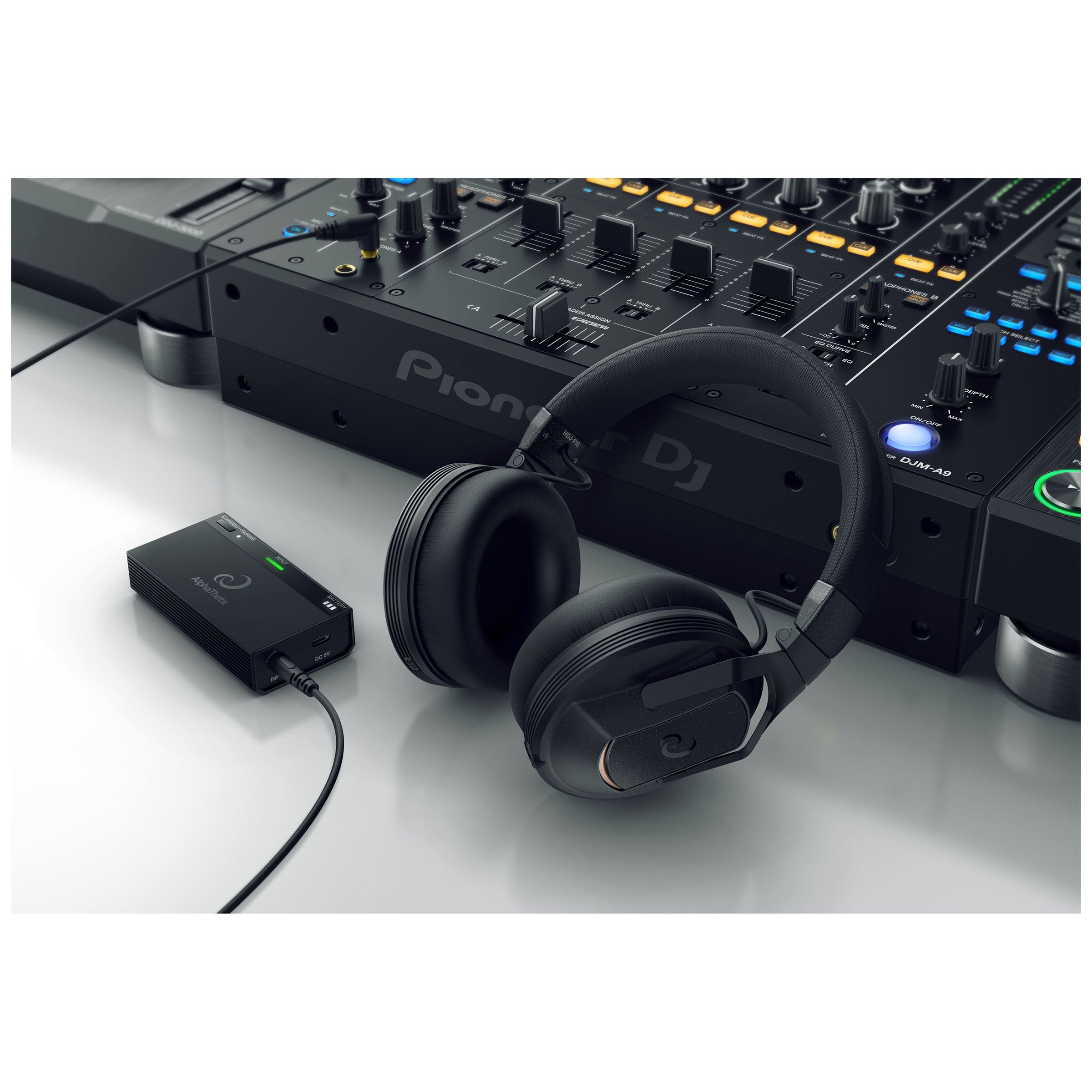 AlphaTheta HDJ-F10-TX Wireless DJ Headphones with HP-TX01 Transmitter