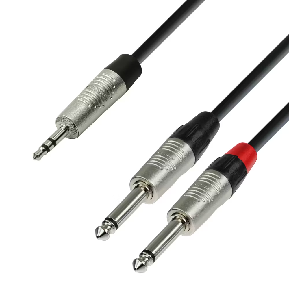 Adamhall 4 STAR Rean® Twin Jack TS - Minijack TRS Cable 3m