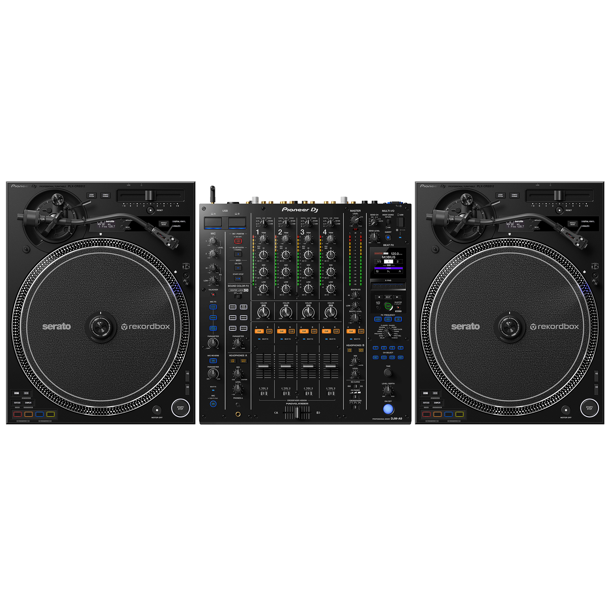 Pioneer DJ 2 x PLX-CRSS12 + DJM-A9 Bundle