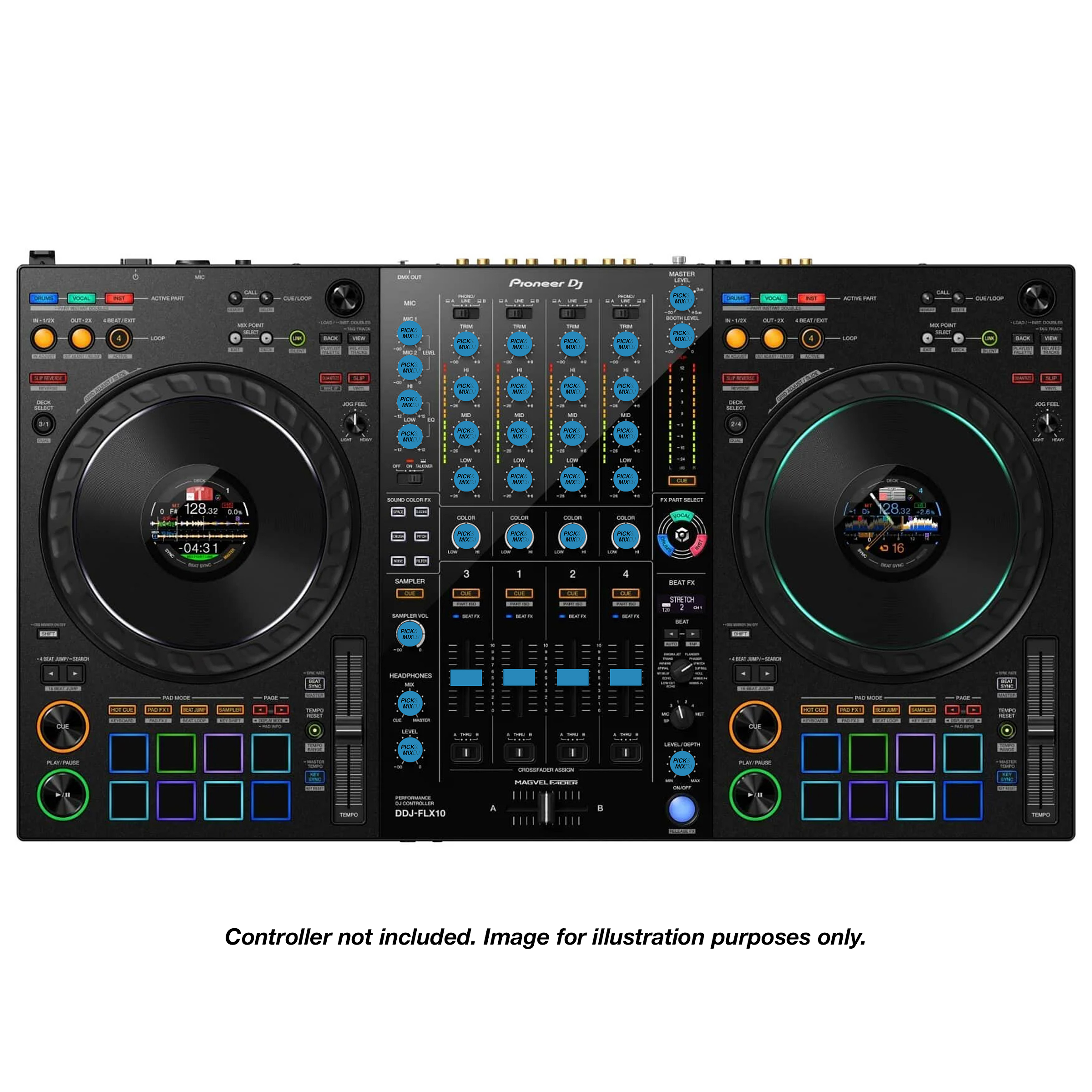 PICK&MIXDJ XL PACK DJ Knobs & Faders for Pioneer DDJ-FLX10, DDJ-1000