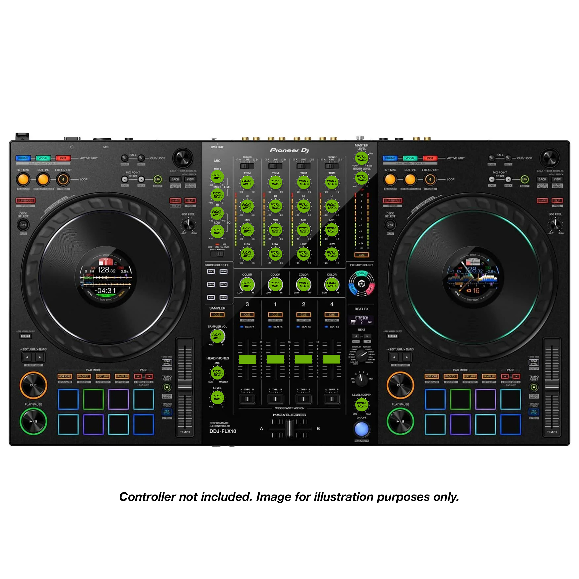 PICK&MIXDJ XL PACK DJ Knobs & Faders for Pioneer DDJ-FLX10, DDJ-1000
