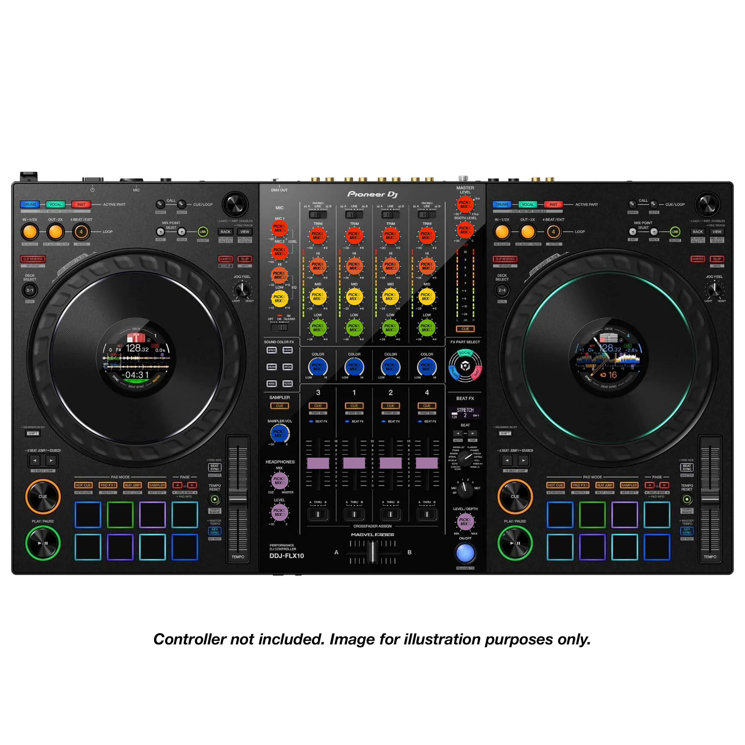 PICK&MIXDJ XL PACK DJ Knobs & Faders for Pioneer DDJ-FLX10, DDJ-1000