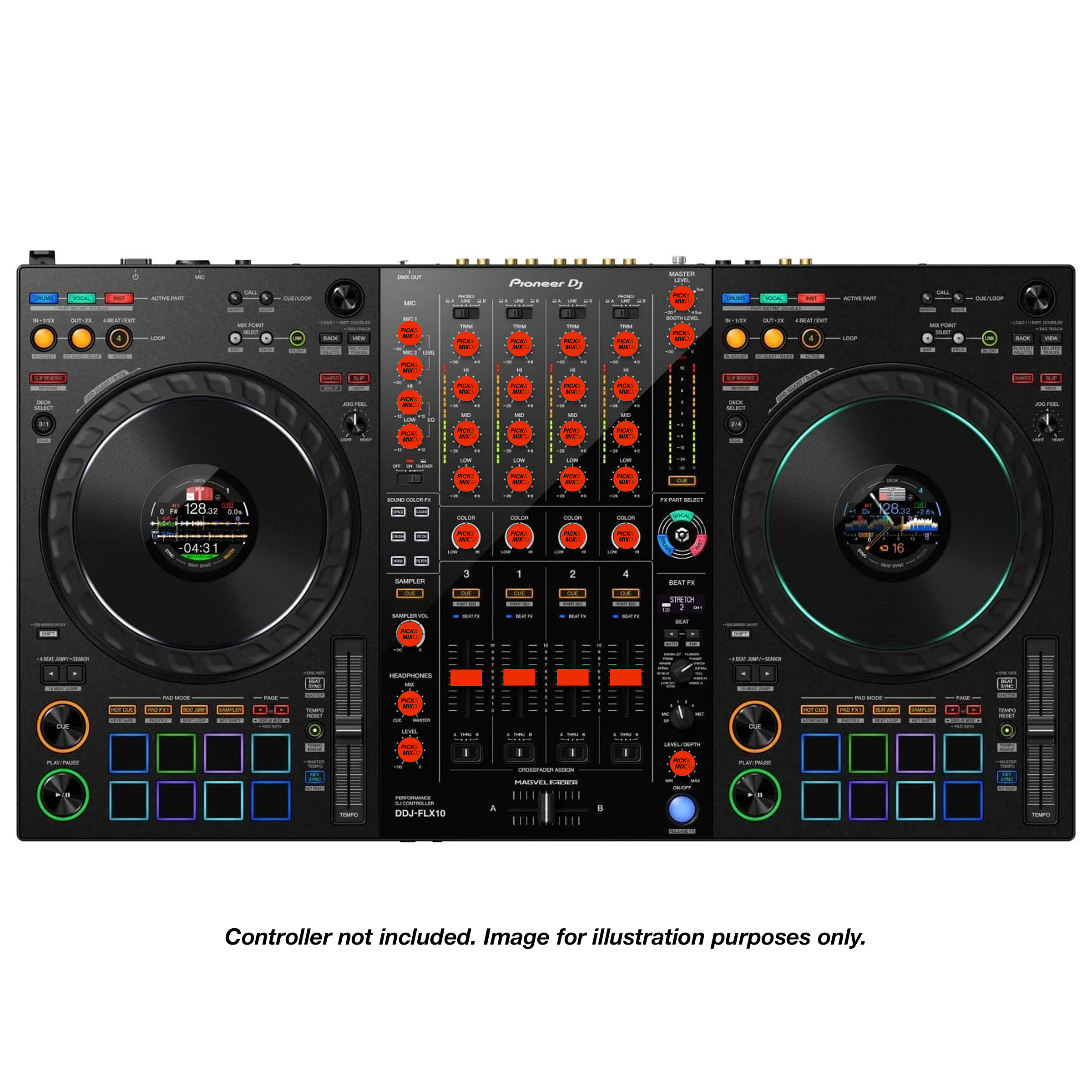 PICK&MIXDJ XL PACK DJ Knobs & Faders for Pioneer DDJ-FLX10, DDJ-1000
