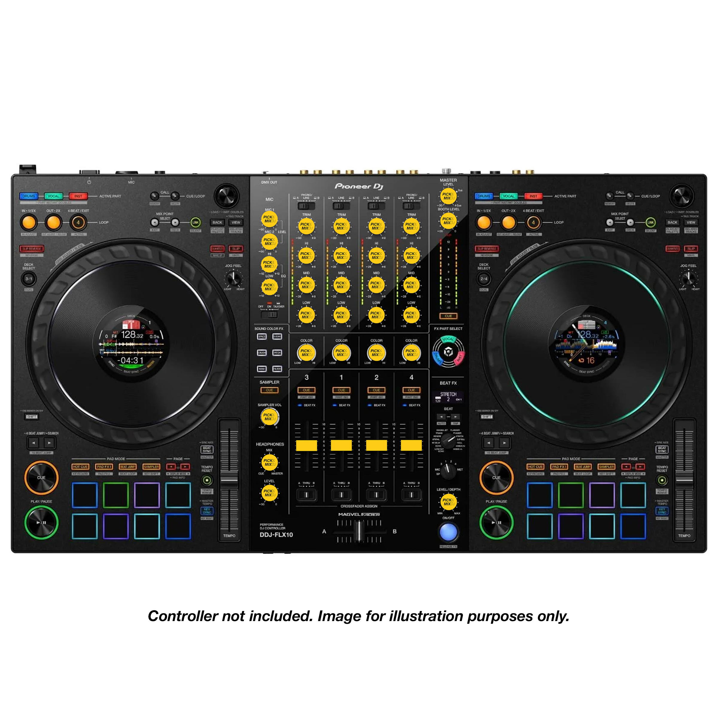 PICK&MIXDJ XL PACK DJ Knobs & Faders for Pioneer DDJ-FLX10, DDJ-1000