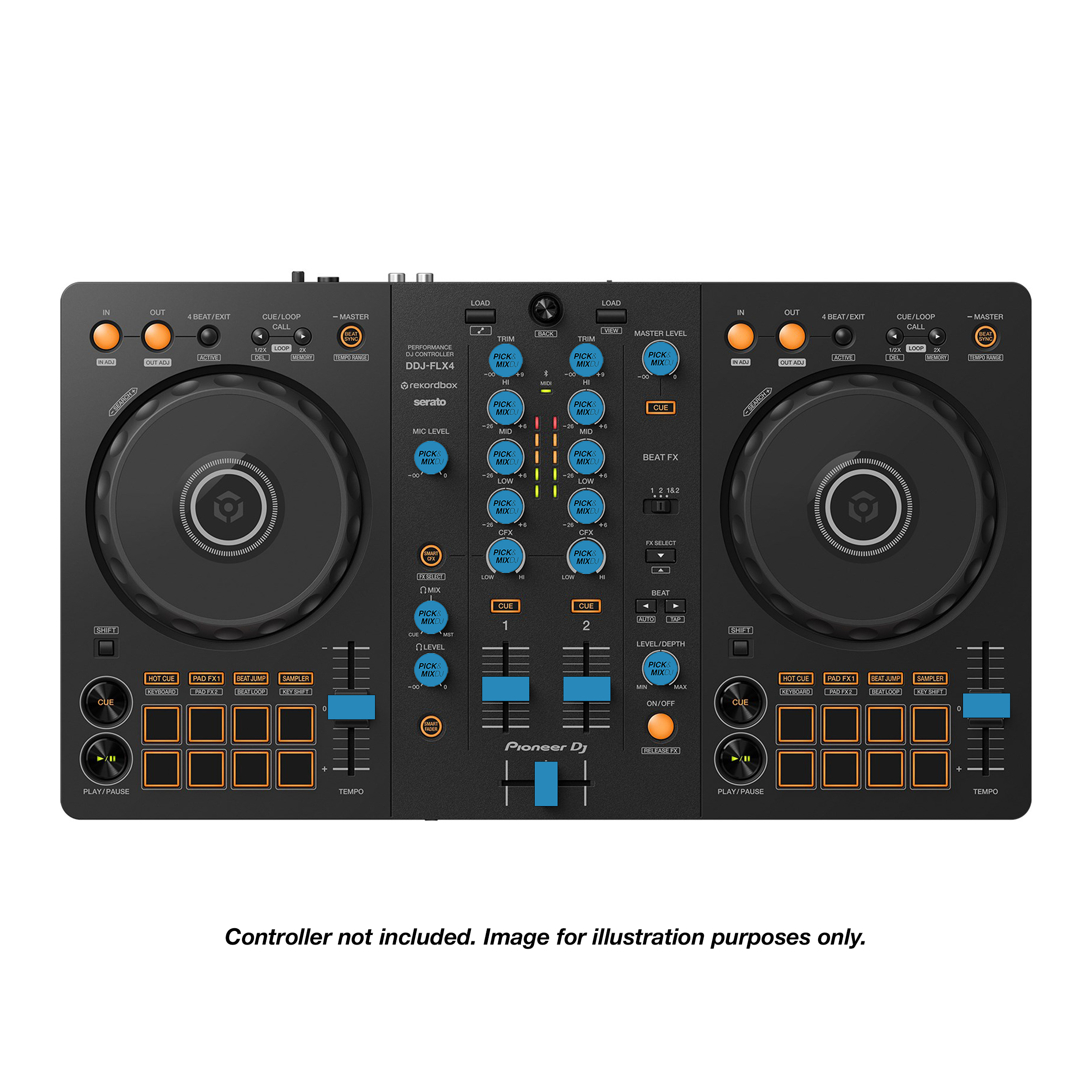 PICK&MIXDJ M PACK DJ Knobs & Faders for Pioneer DDJ-FLX4, OMNIS-DUO