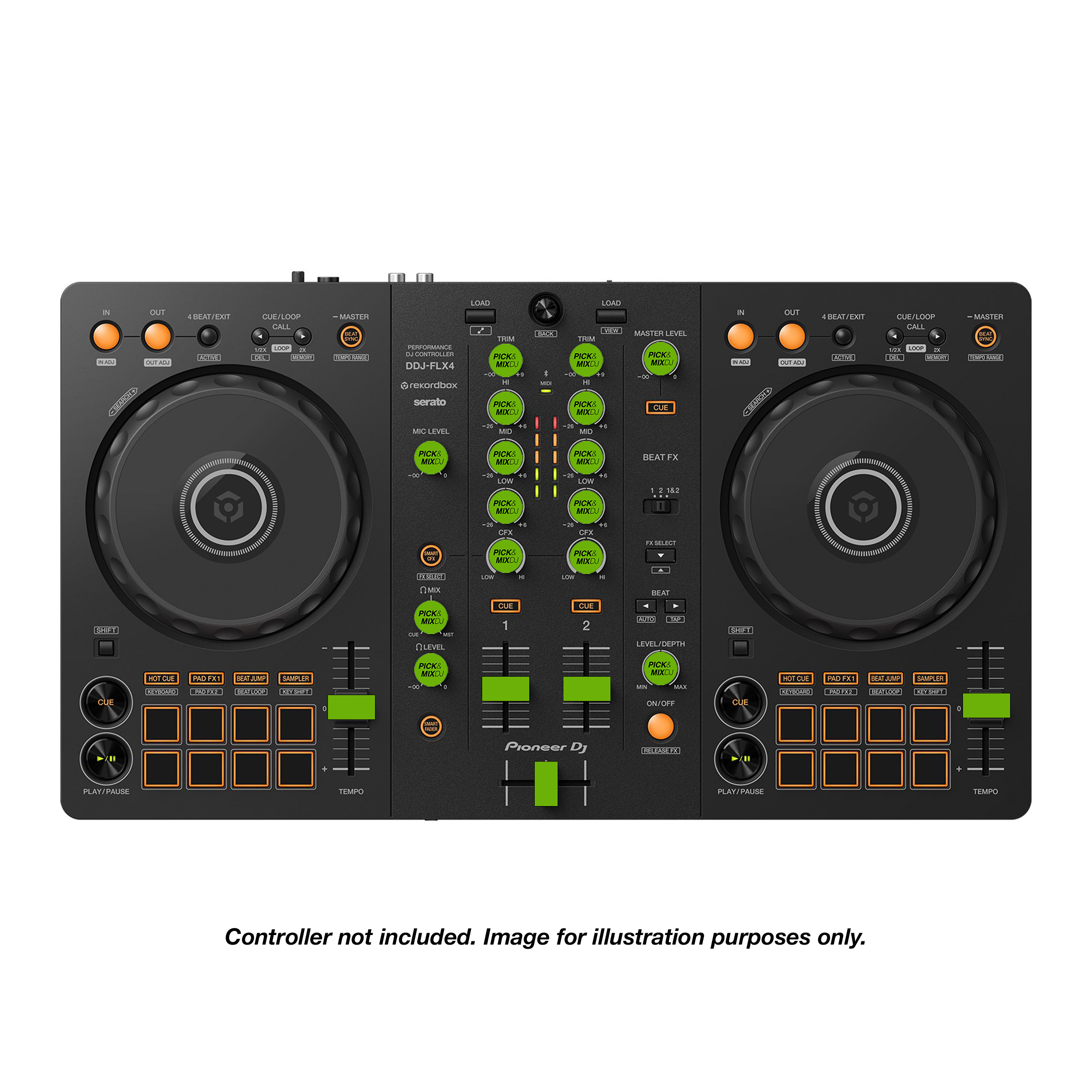 PICK&MIXDJ M PACK DJ Knobs & Faders for Pioneer DDJ-FLX4, OMNIS-DUO