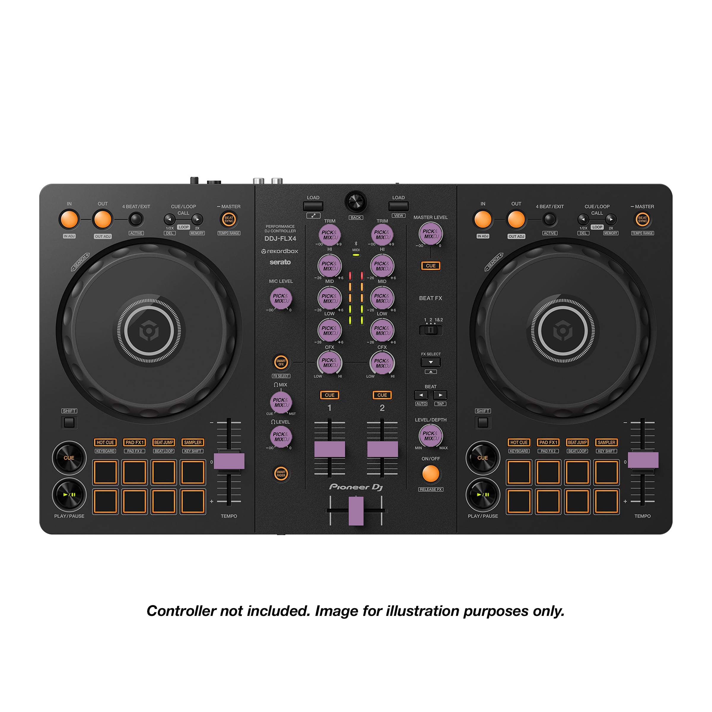 PICK&MIXDJ M PACK DJ Knobs & Faders for Pioneer DDJ-FLX4, OMNIS-DUO