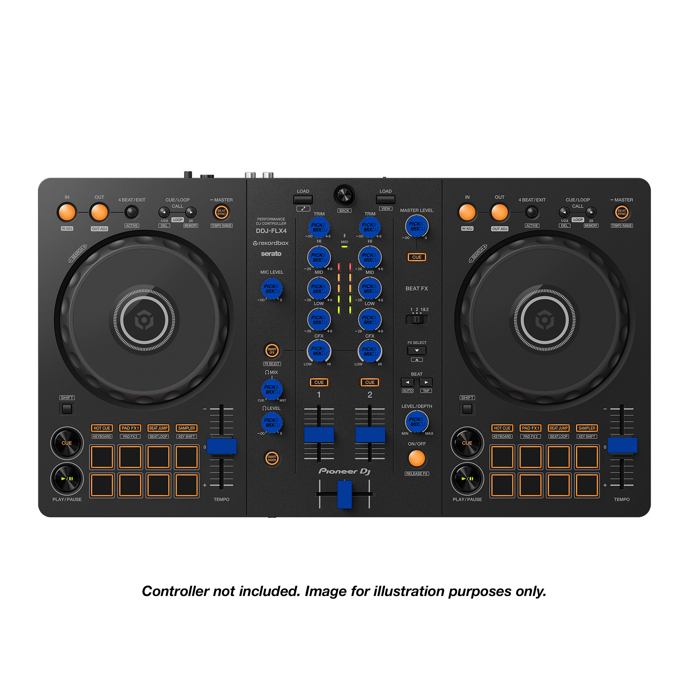 PICK&MIXDJ M PACK DJ Knobs & Faders for Pioneer DDJ-FLX4, OMNIS-DUO