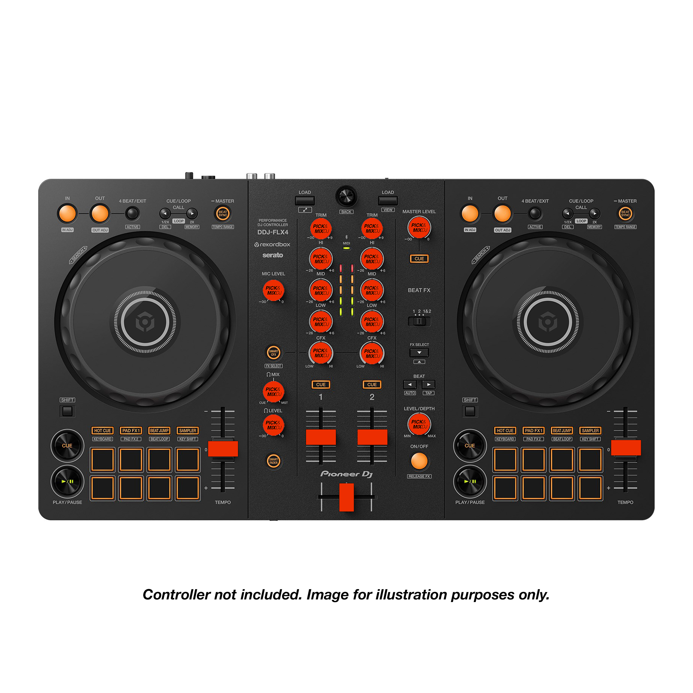 PICK&MIXDJ M PACK DJ Knobs & Faders for Pioneer DDJ-FLX4, OMNIS-DUO