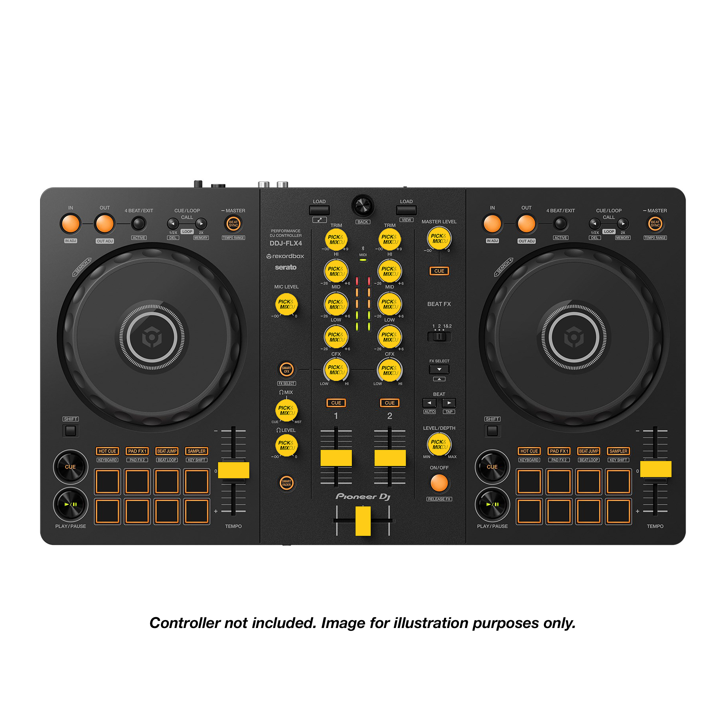 PICK&MIXDJ M PACK DJ Knobs & Faders for Pioneer DDJ-FLX4, OMNIS-DUO