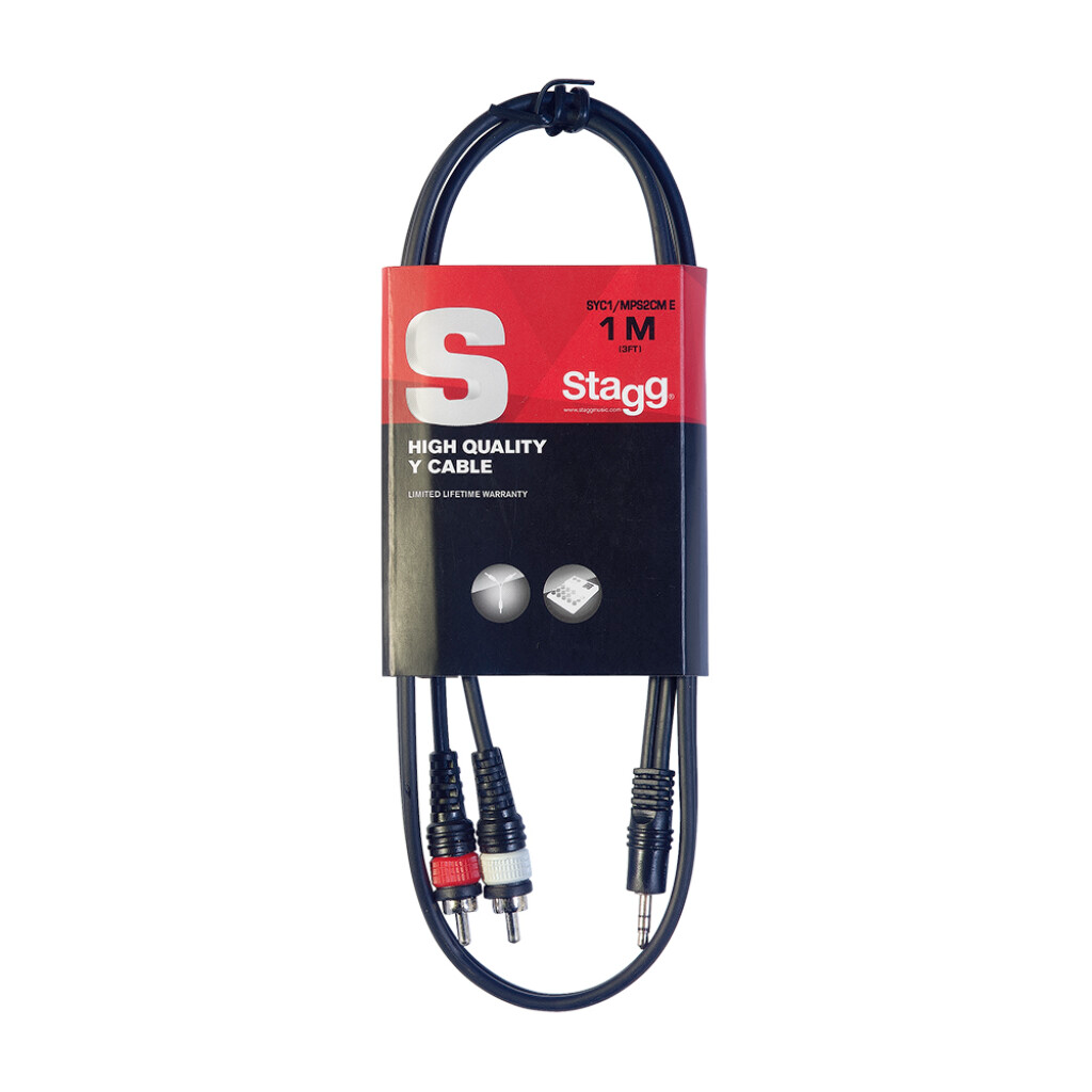 Stagg SYC1MPS2CME Stereo Minijack to RCA Cable 1m