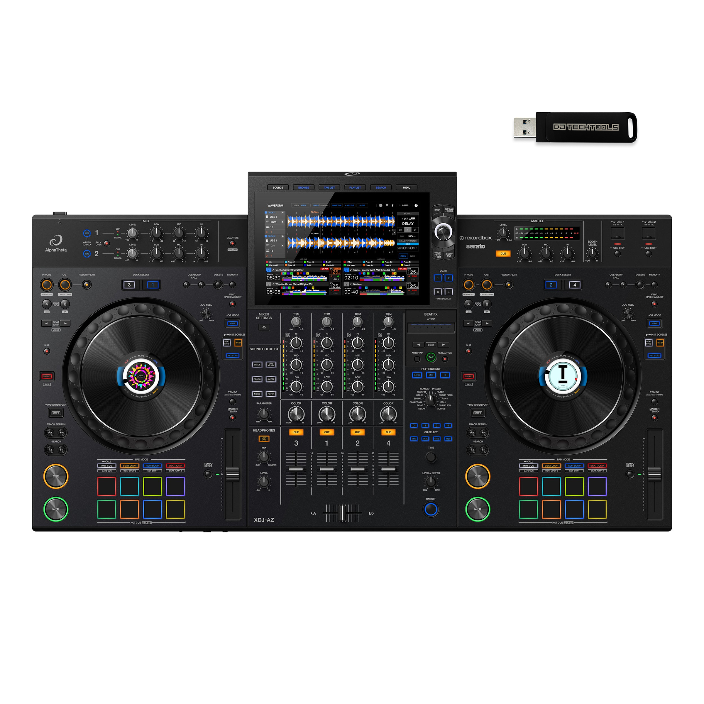 AlphaTheta XDJ-AZ + DJ TechTools Chroma Drive USB (Black)
