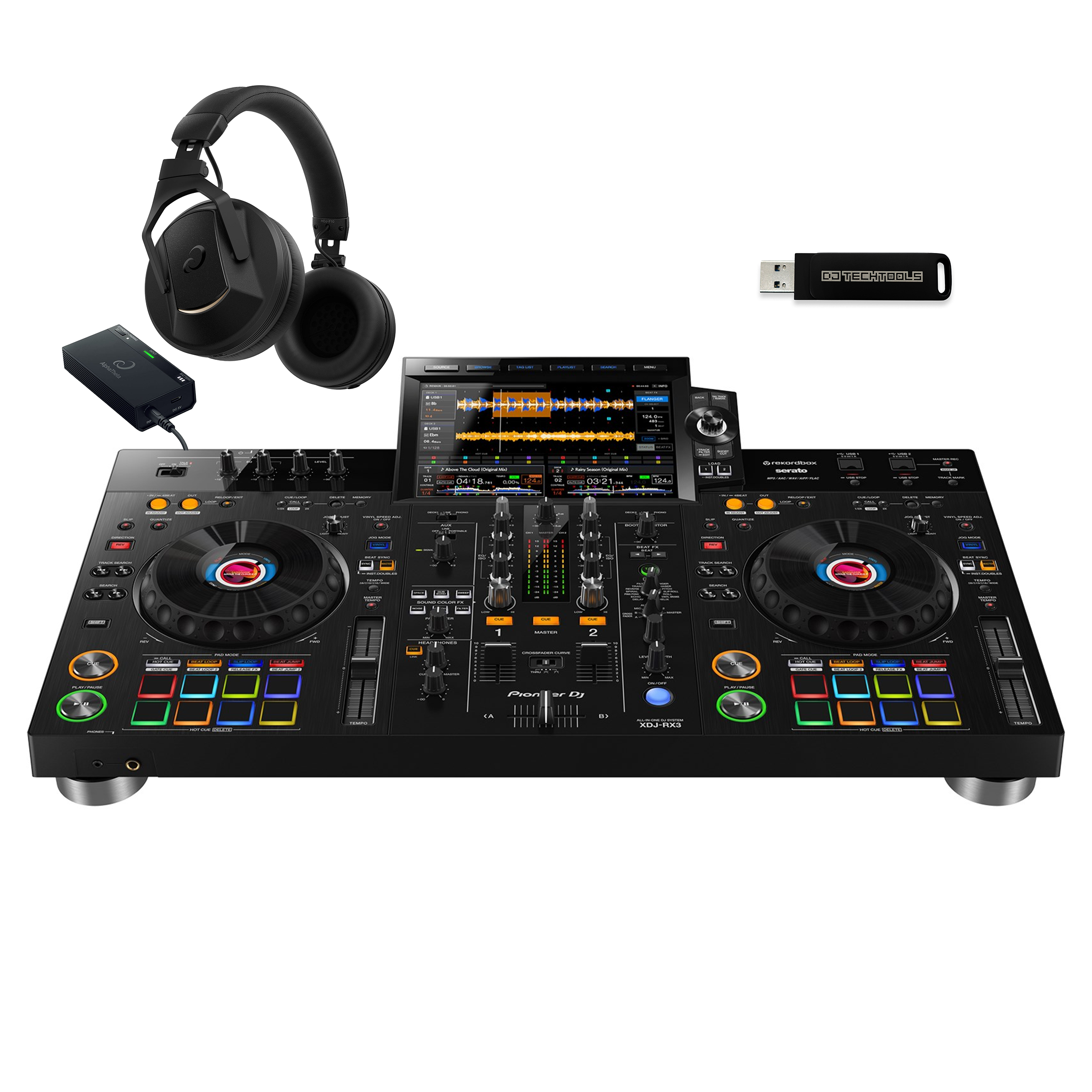 Pioneer DJ XDJ-RX3 + HDJ-F10-TX + Chroma Drive USB 128GB (Black) Bundle
