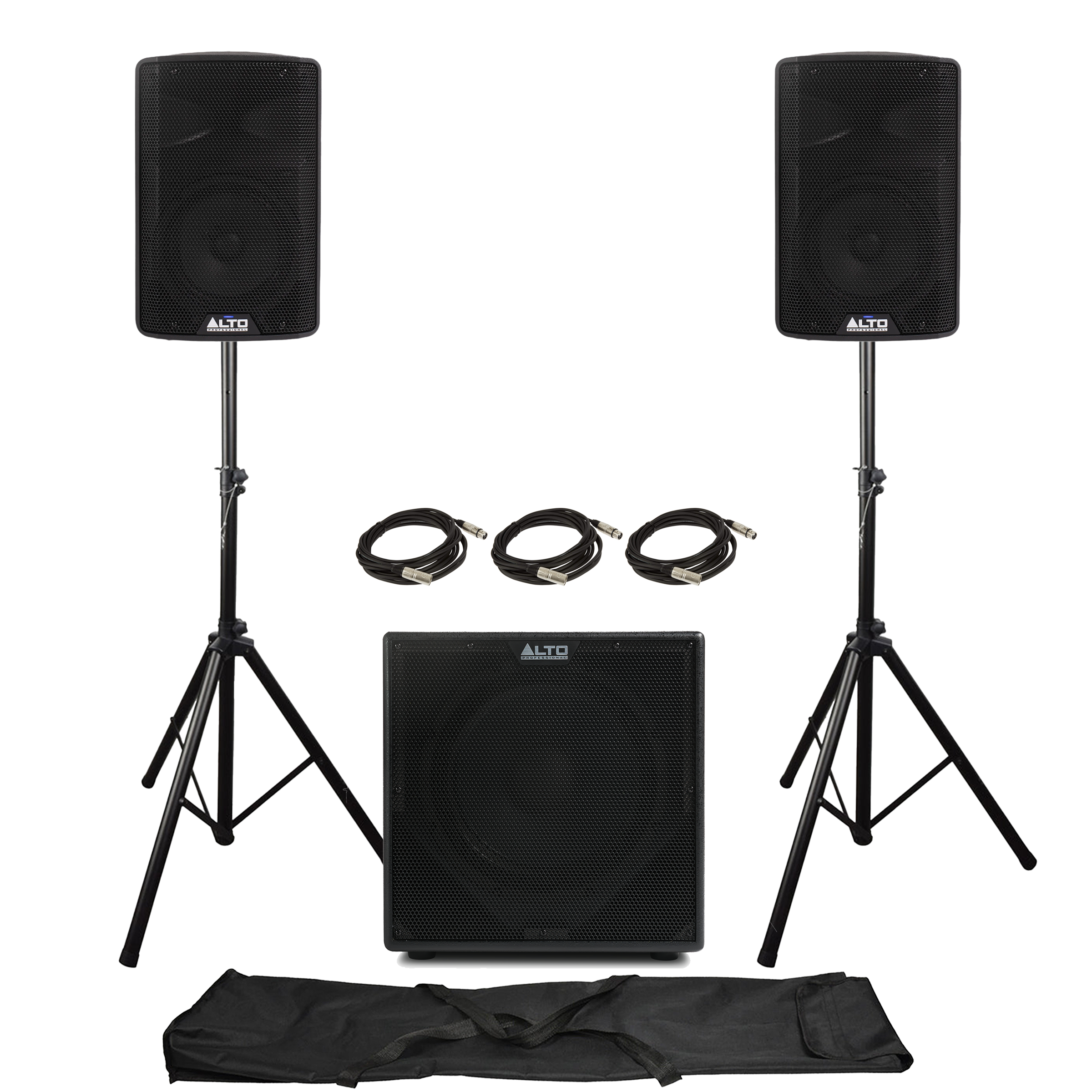 Alto Professional TX408 PA Bundle with TX12S Sub + Stands + Cables