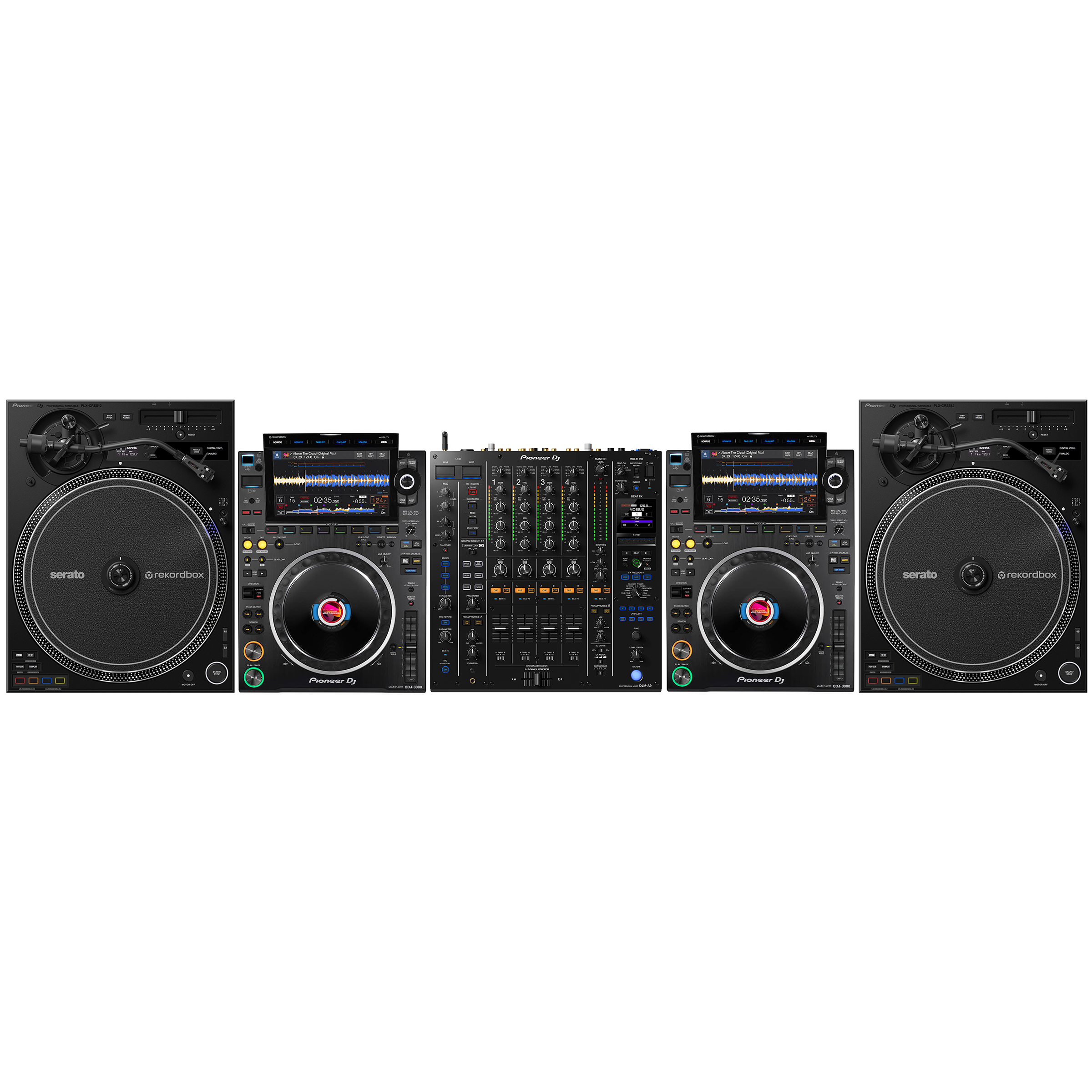 Pioneer DJ 2 x CDJ-3000 + 2 x PLX-CRSS12 + DJM-A9 Bundle