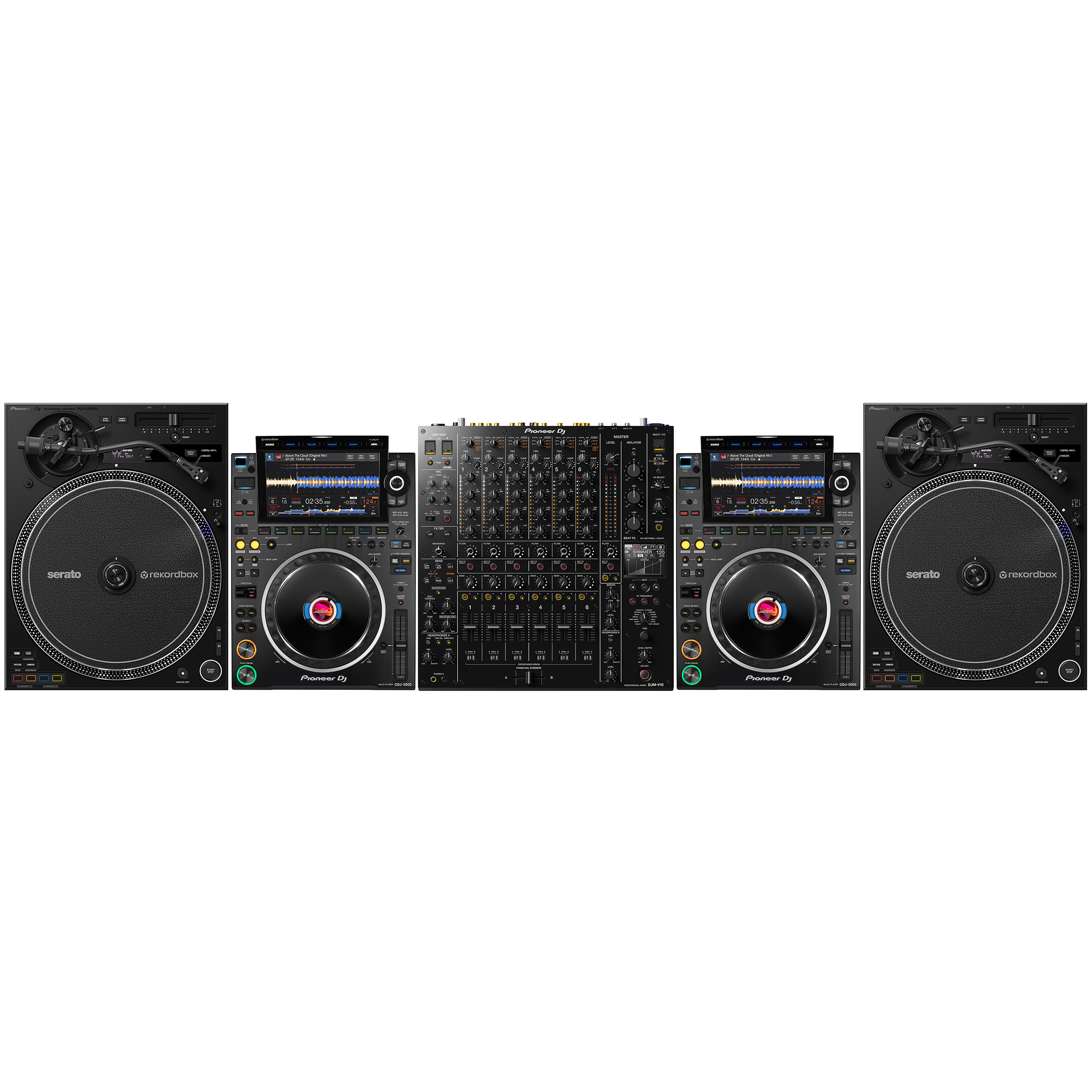 Pioneer DJ 2 x CDJ-3000 + 2 x PLX-CRSS12 + DJM-V10 Bundle