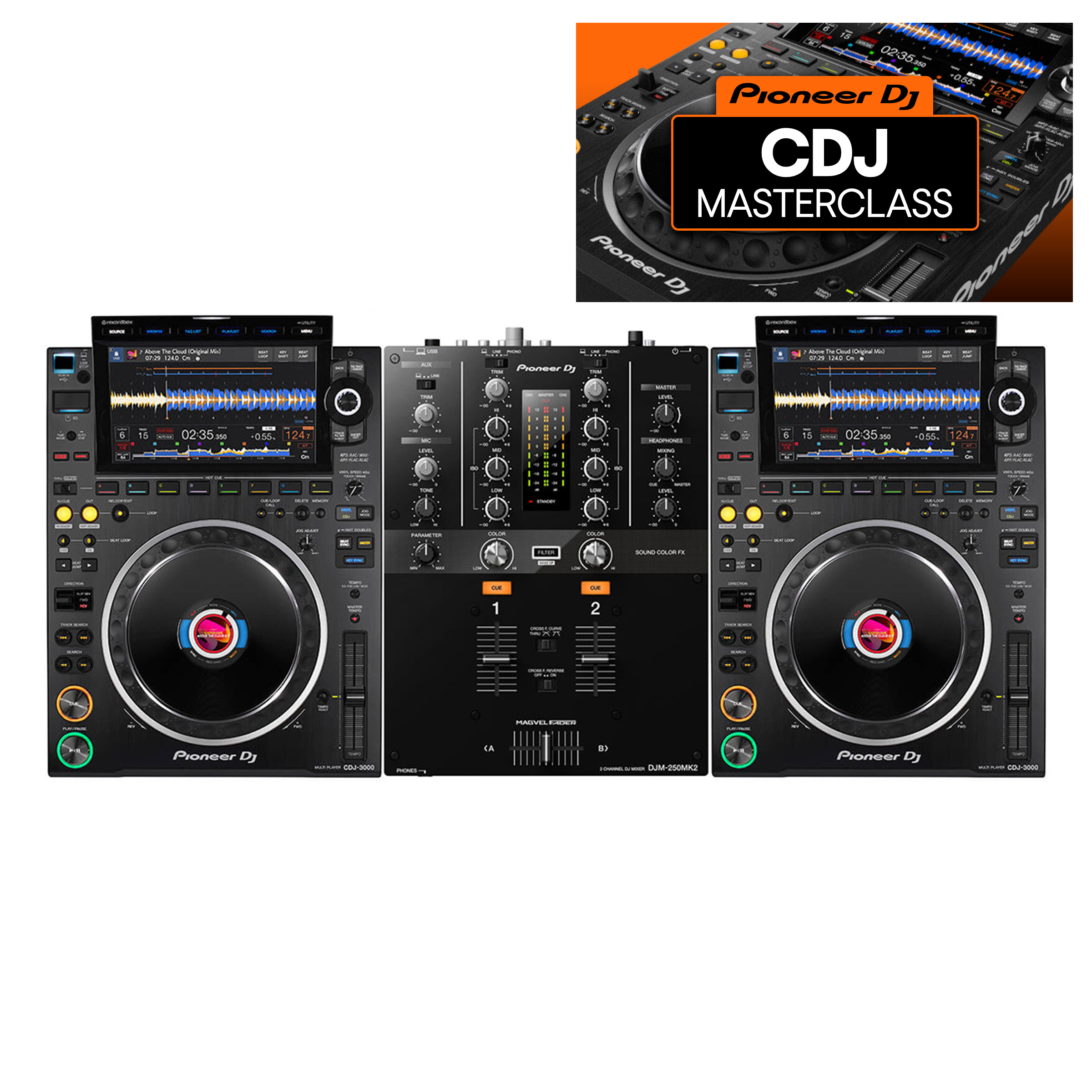 Pioneer DJ 2 X CDJ-3000 + DJM-250MK2 + Crossfader CDJ Masterclass Bundle