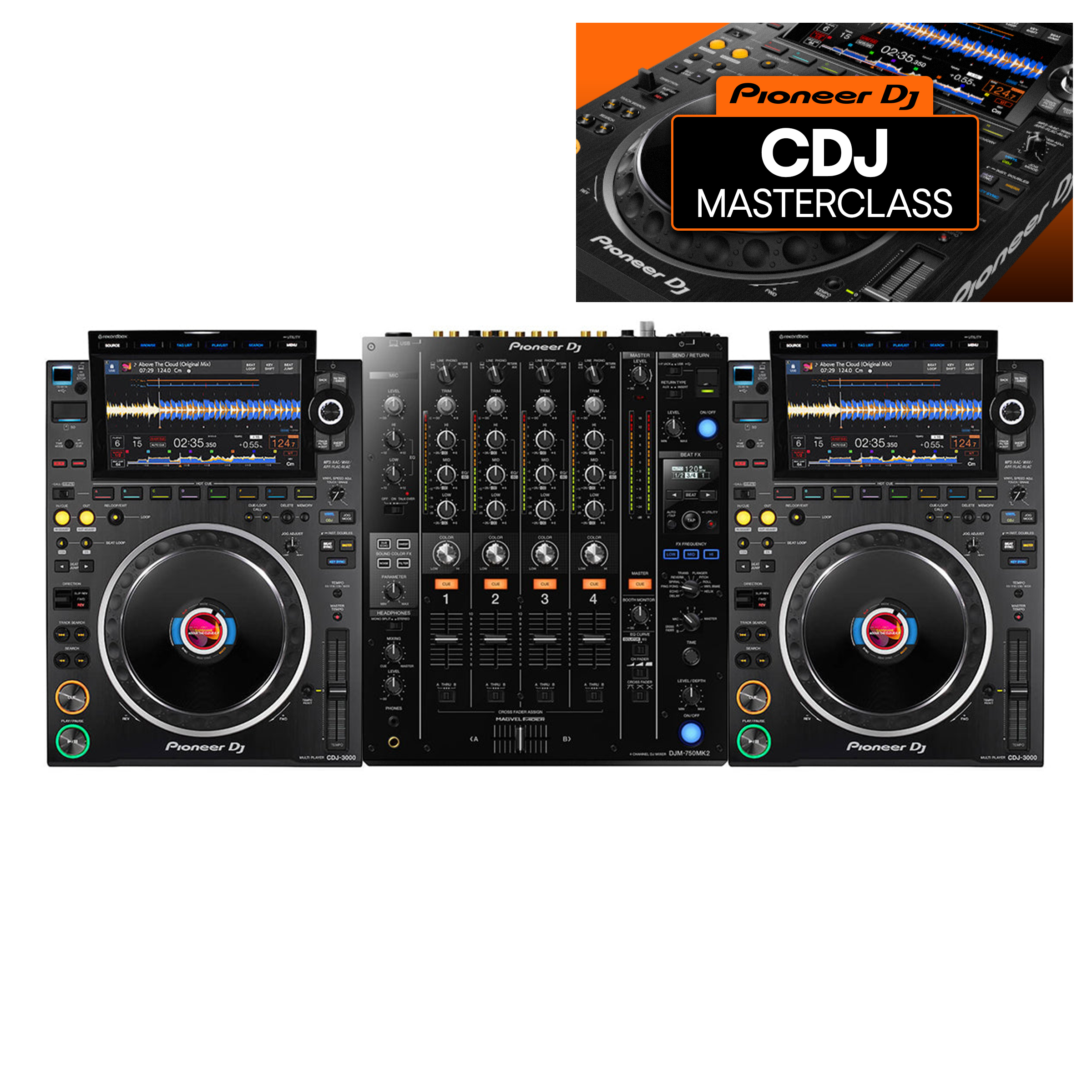 Pioneer DJ 2 X CDJ-3000 + DJM-750MK2 + Crossfader CDJ Masterclass Bundle