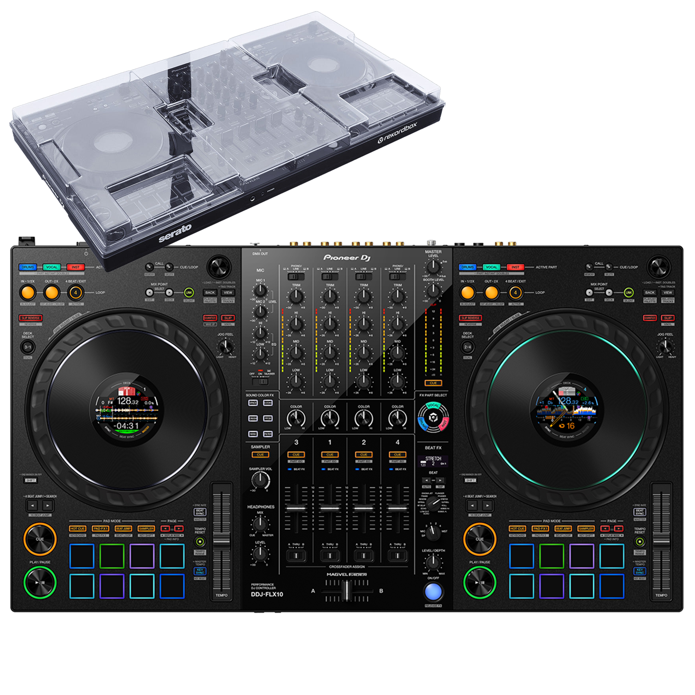 Pioneer DJ DDJ-FLX10 + Decksaver Cover