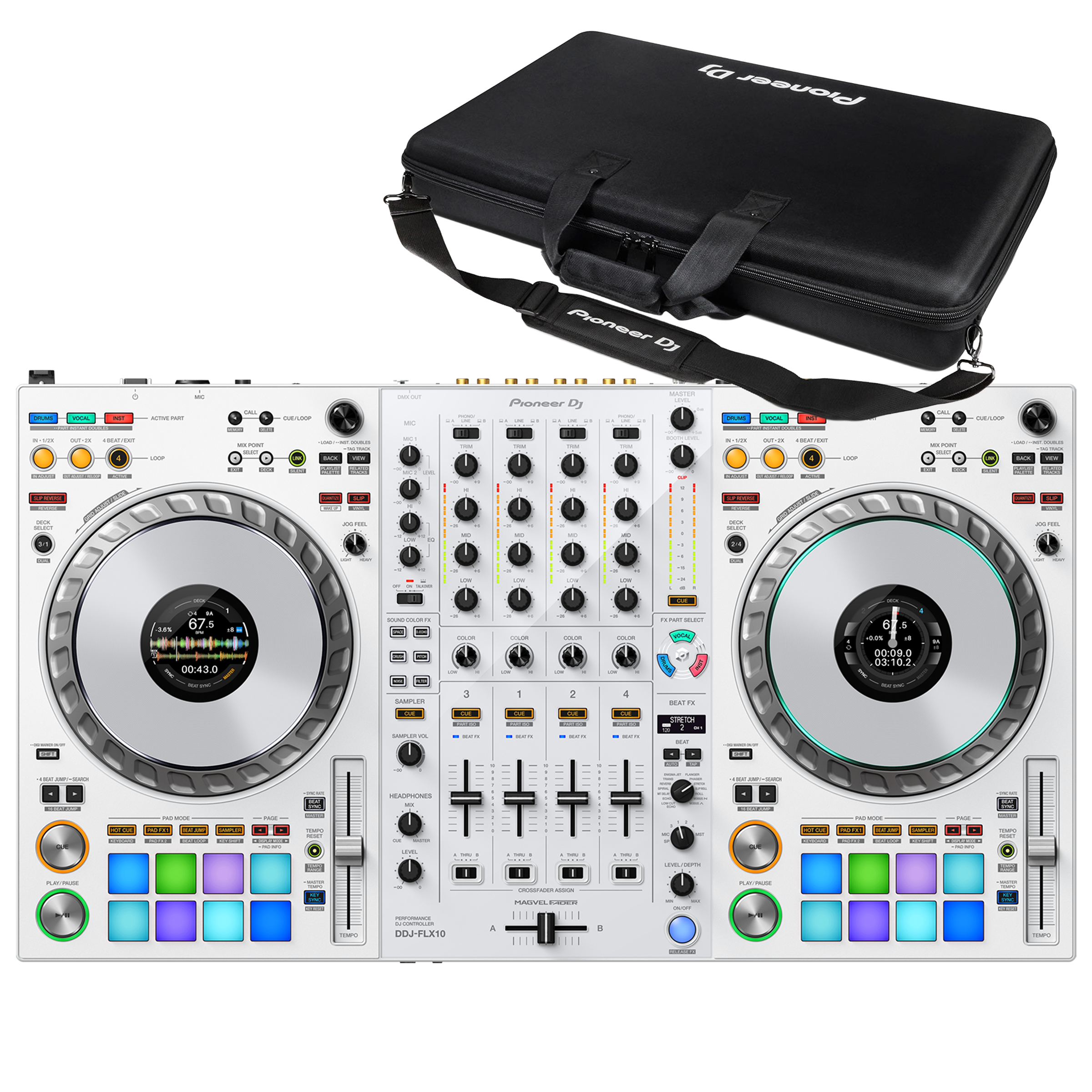 Pioneer DJ DDJ-FLX10-W + DJC-FLX10 BAG