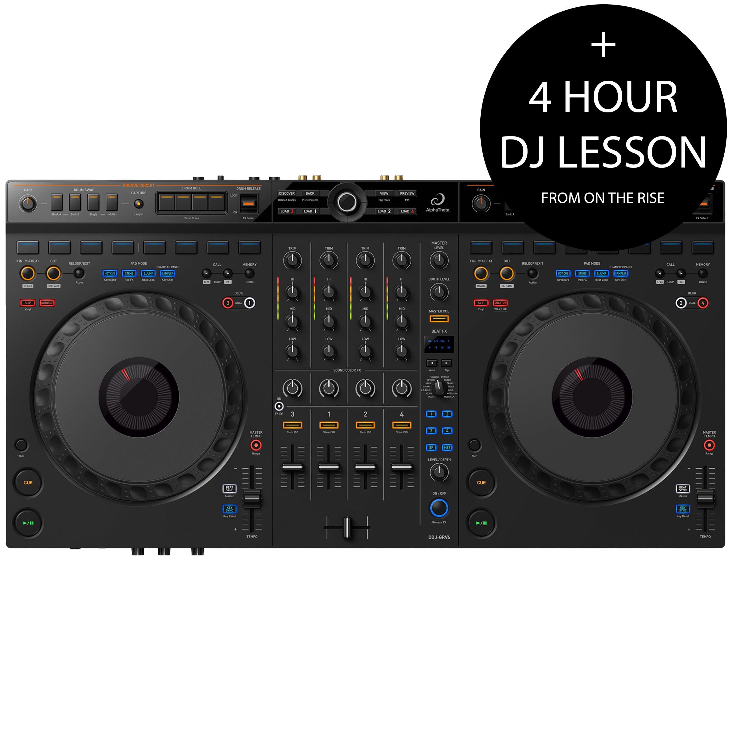 AlphaTheta DDJ-GRV6 + 4 Hour DJ Lesson Bundle