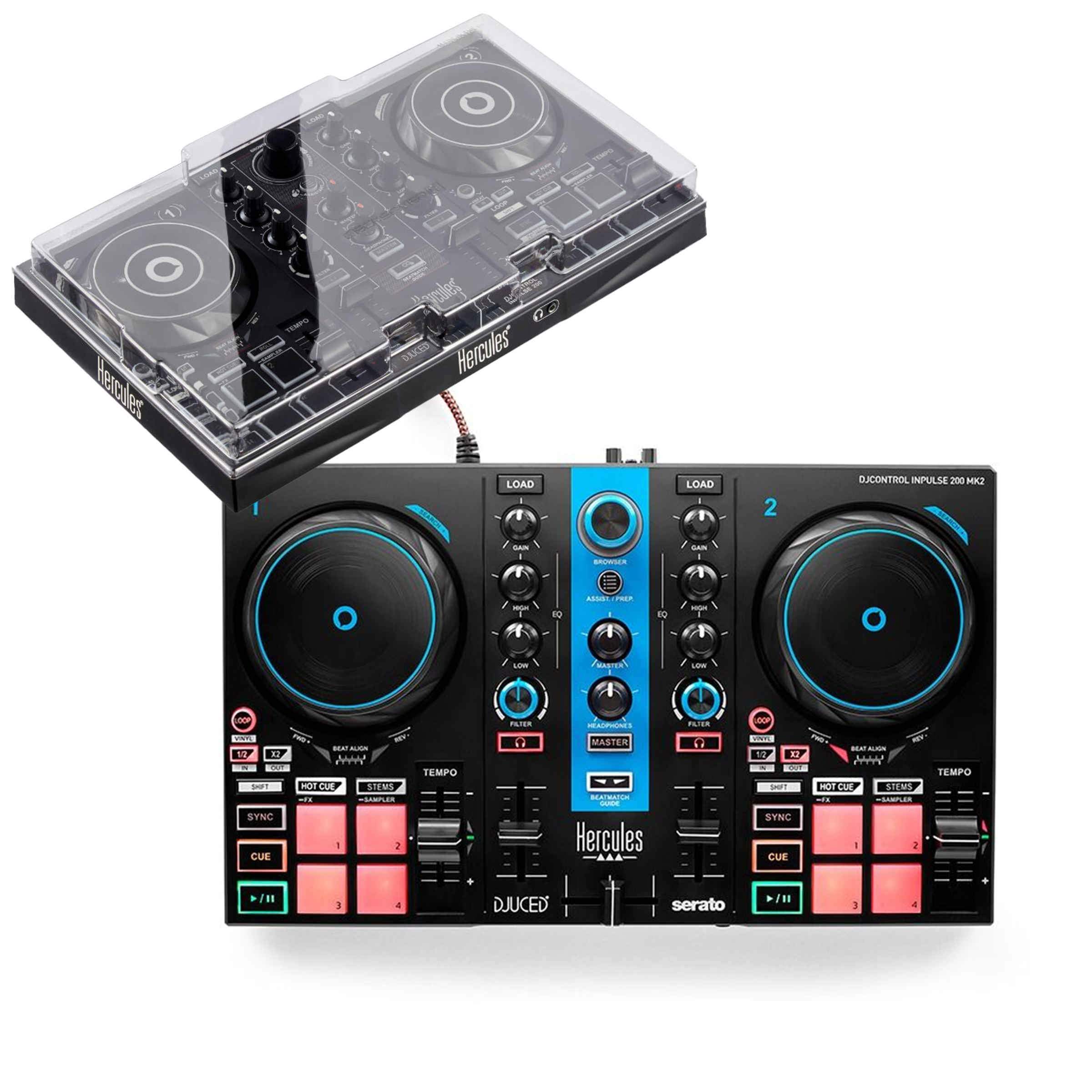 Hercules DJControl Inpulse 200 MK2 Blue Edition + Decksaver Bundle