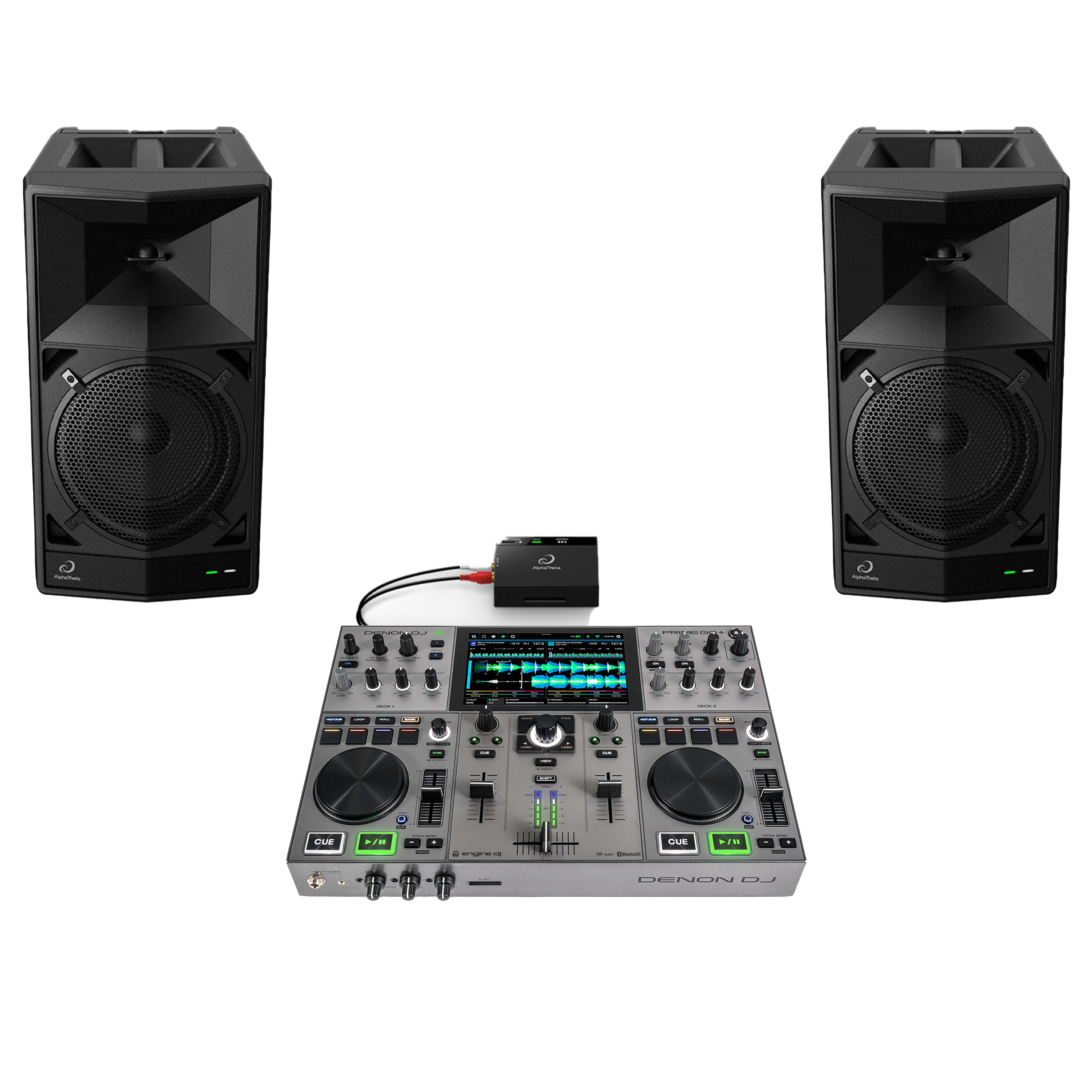 Denon DJ Prime GO+ Wave Eight Pair Bundle