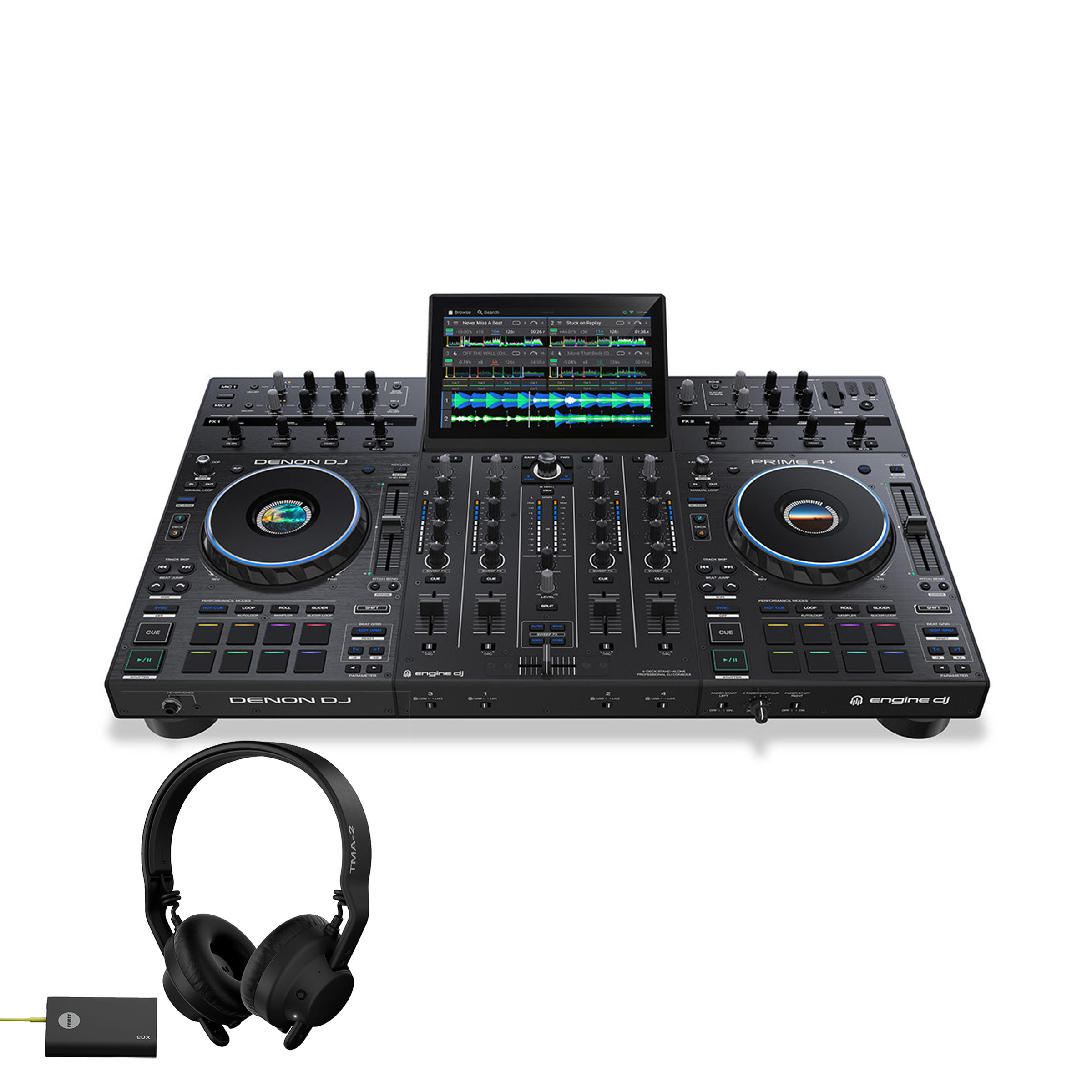 Denon DJ PRIME 4+ TMA-2 DJ Wireless Bundle