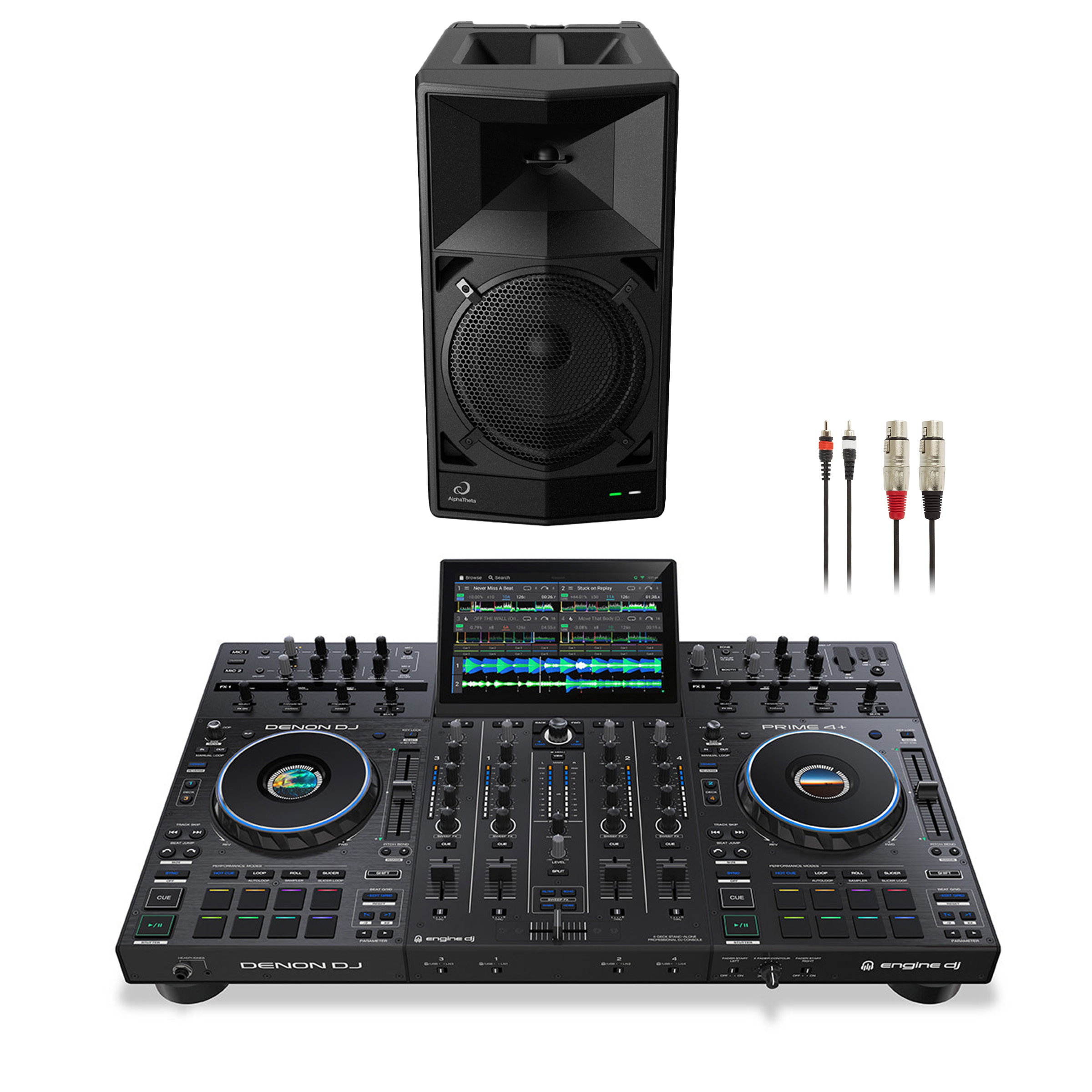 Denon DJ PRIME 4+ WAVE-EIGHT Bundle