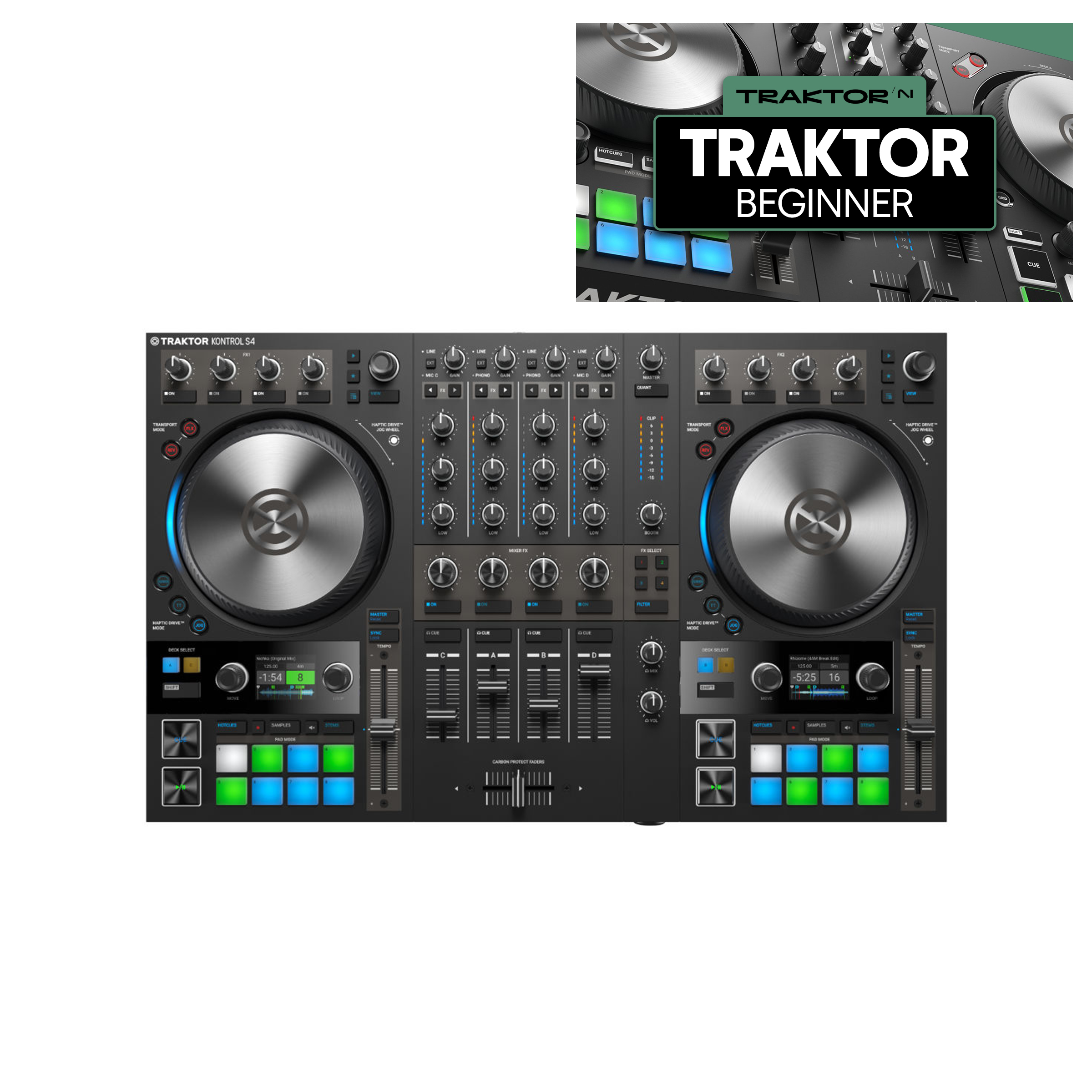 Native Instruments Kontrol S4 MK3 + Crossfader Beginner Course Bundle