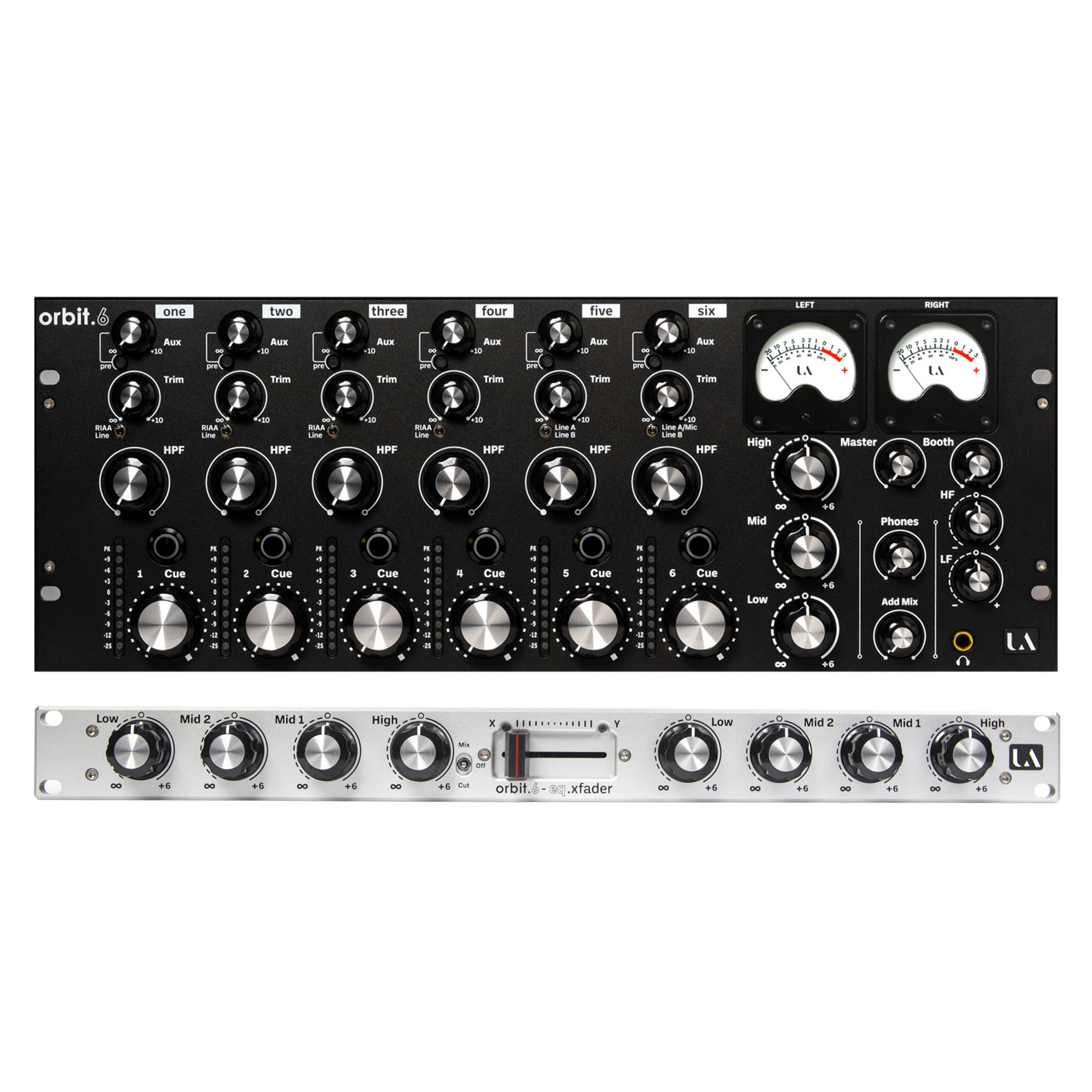 Union Audio ORBIT.6 Rotary DJ Mixer + EQ.XFADER Bundle - Black/Silver