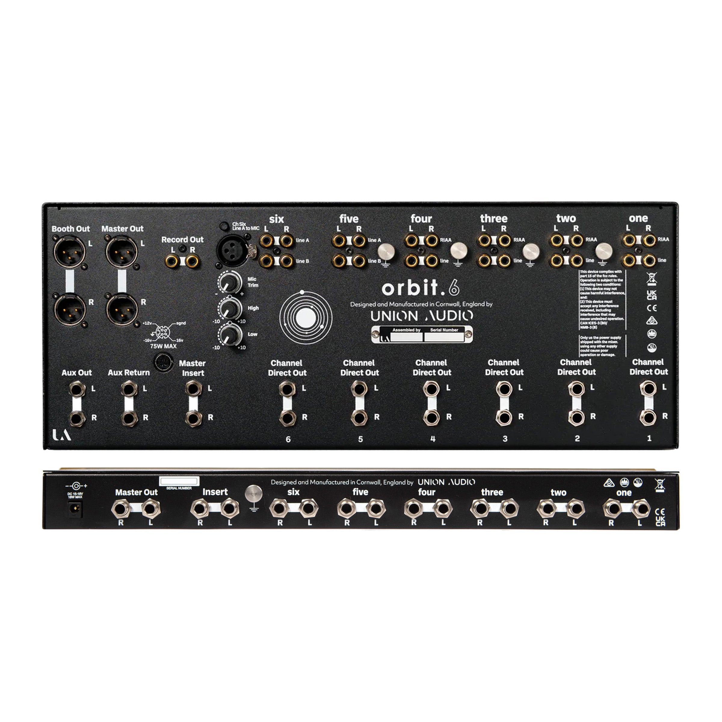 Union Audio ORBIT.6 Rotary DJ Mixer + EQ.XFADER Bundle - Black/Silver
