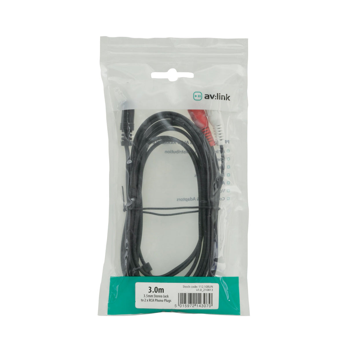 AV:LINK3.5mm Stereo Minijack to RCA Cable 3m (112108)