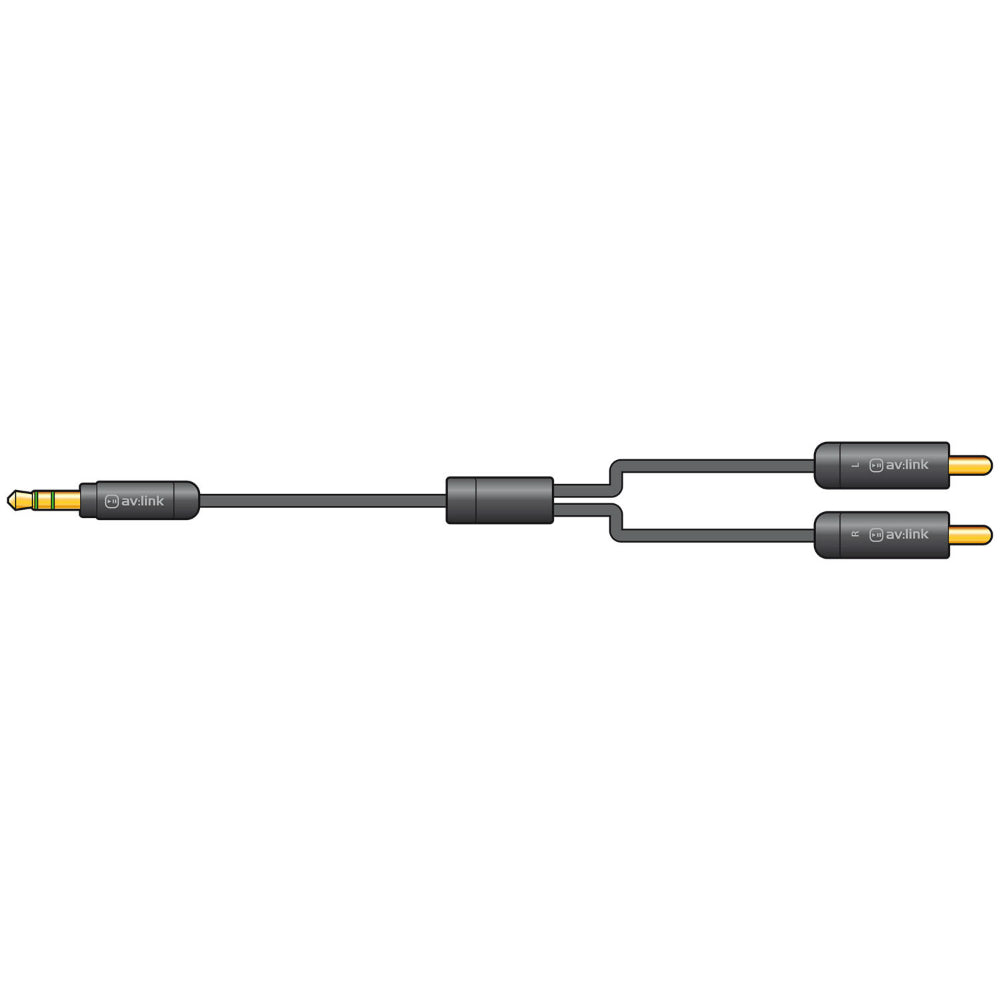 AV:LINK Precision 3.5mm Stereo Plug to 2 x RCA Plugs Lead - 1.5m (112134)