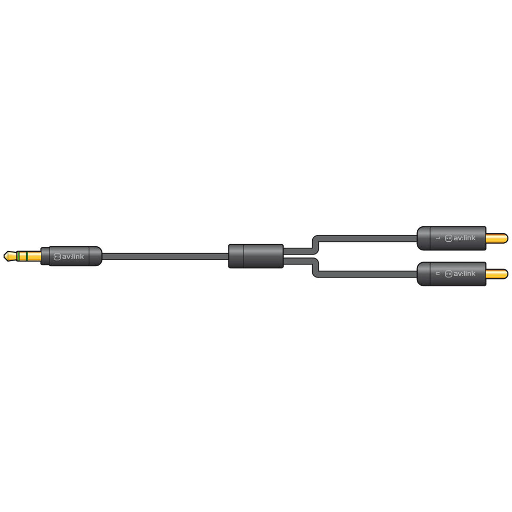AV:LINK Precision 3.5mm Stereo Plug to 2 x RCA Plugs Lead - 1.5m (112134)